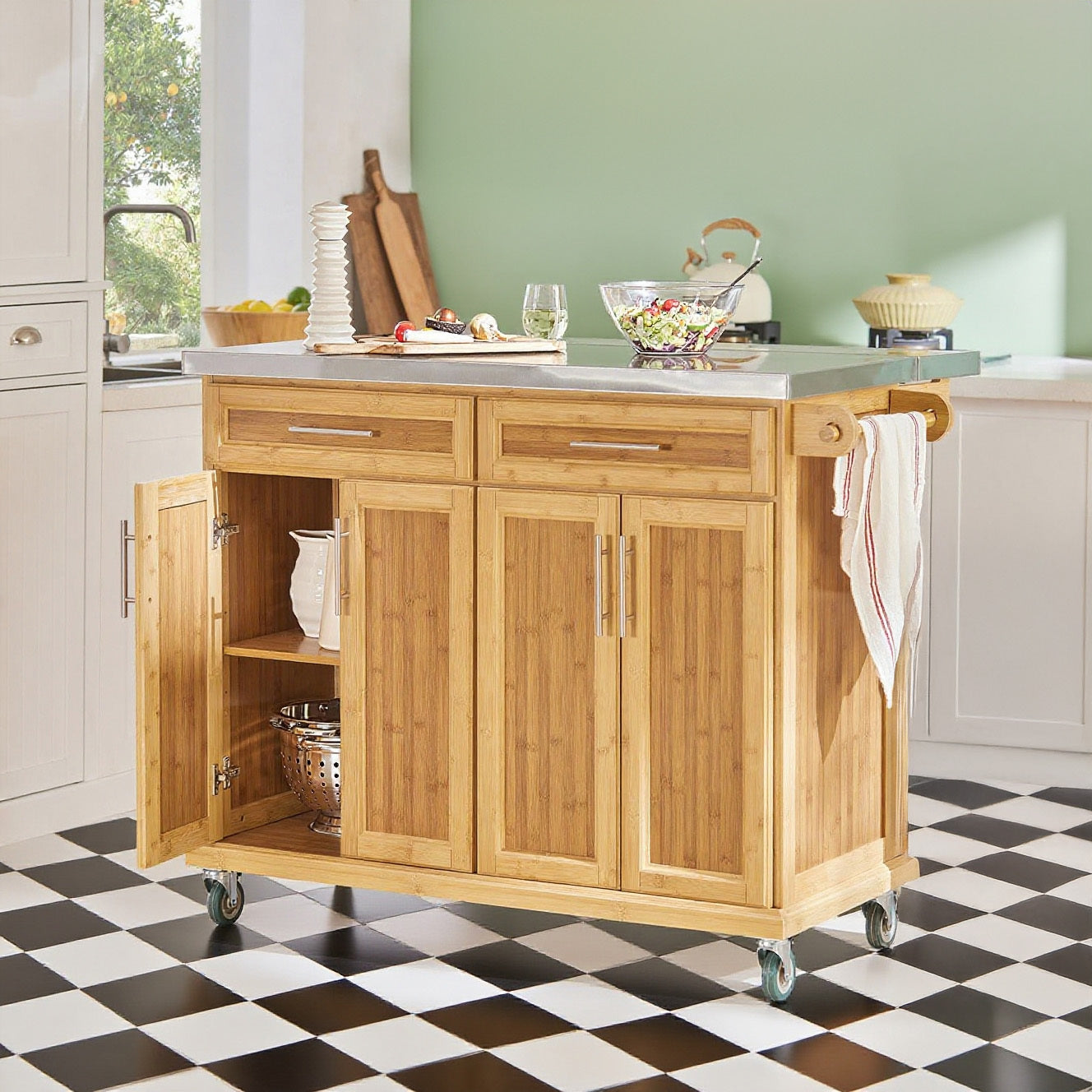 Buffetkast – Dressoir – Opbergkast – Keukenkast – Kast Met Lade – Bruin Eikenhout – Verstelbare Plank – Compact 76,6x35x81,5 cm