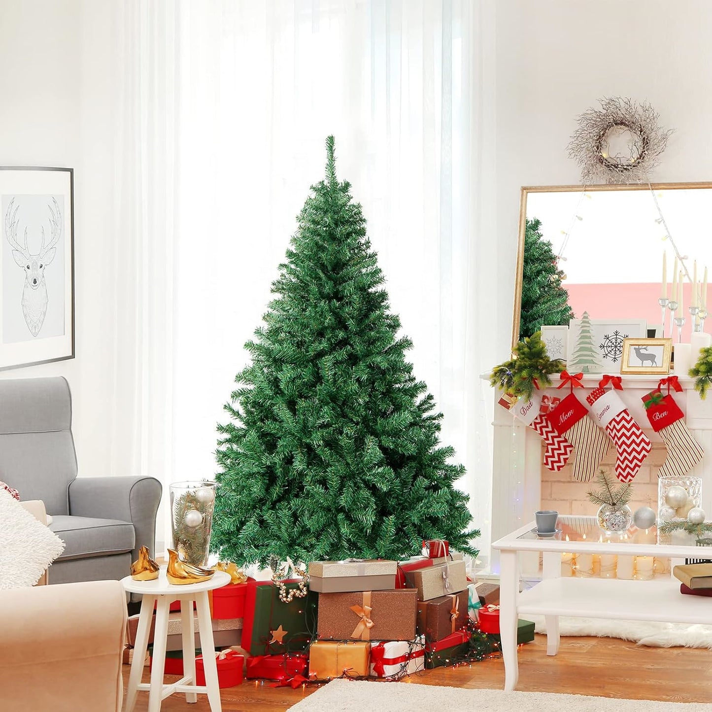 Kerstboom – Kunstkerstboom – Nepboom – Weihnachtsbaum – Kunstboom – 180 cm Hoog – 1000 PVC Takken – Stevige Metalen Voet