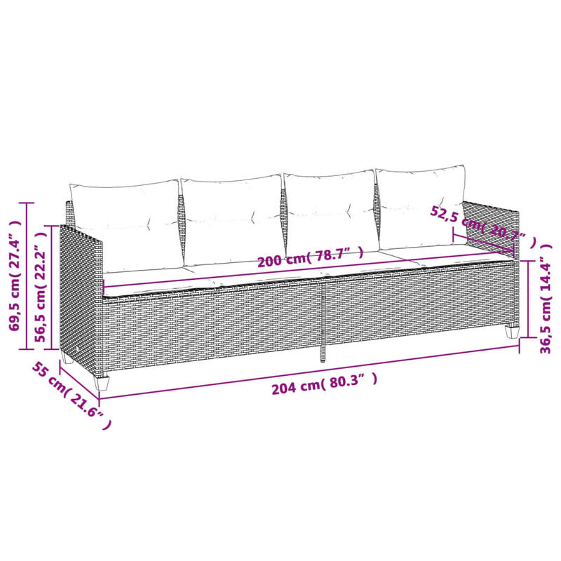 Ligstoel – Ligbed – Tuinstoel – Zonnebed – Poly Rattan Ligstoel Beige – Ergonomisch Design – Carbonstaal Frame