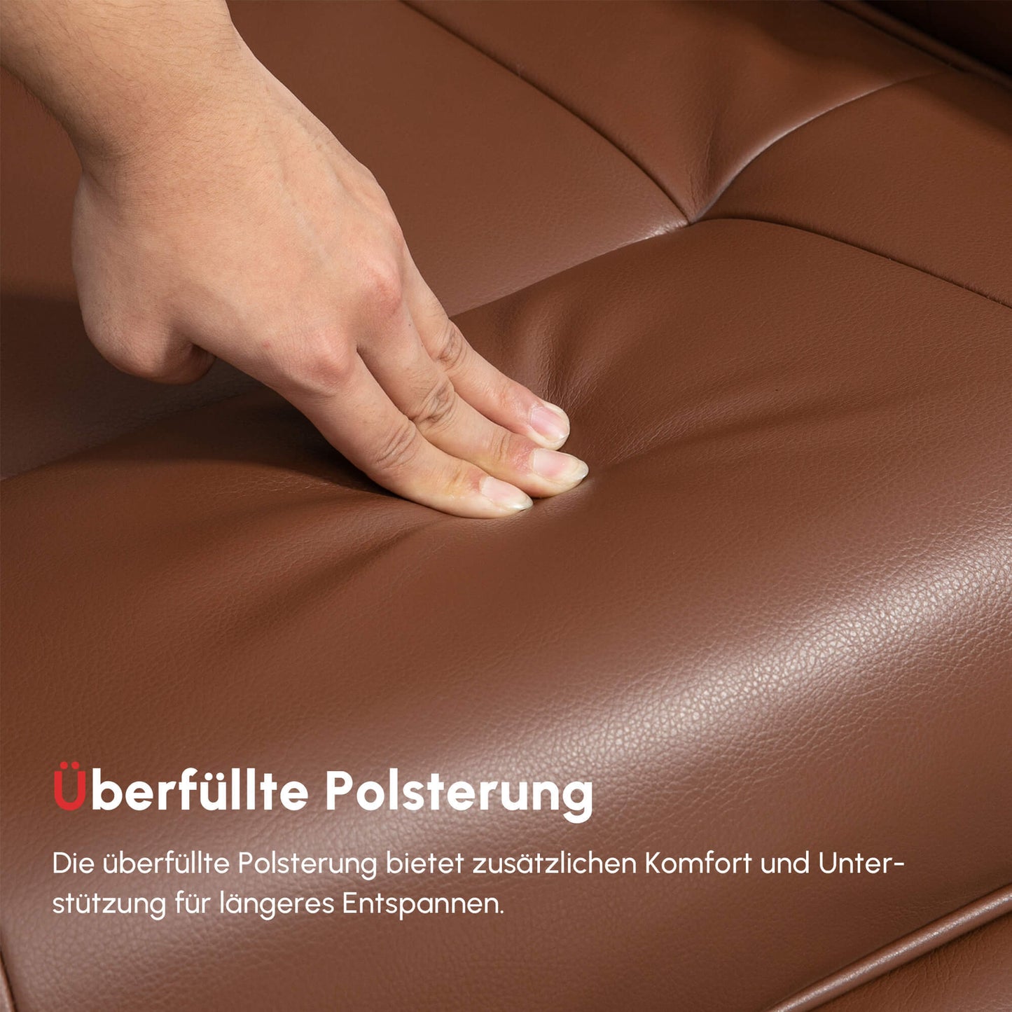 Bruine Draaifauteuil – Relaxfauteuil – Loungestoel – Recliner – Fauteuil – Verstelbare Rugleuning 145° – In Hoogte Verstelbare Voetensteun