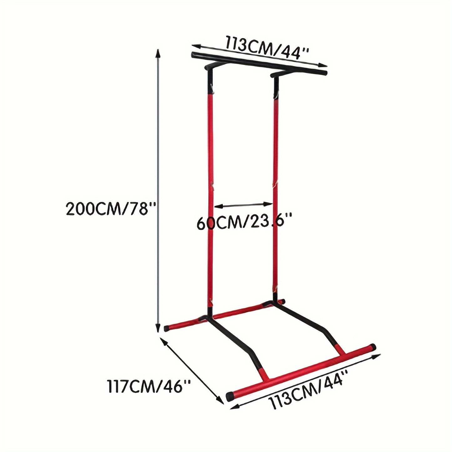 Pull Up Station 99.79KG Adjustable Power Tower Dip Station Multi Function Pull Up Dip Bar Tower, Pull Up Bar For Home Gym Strength Training Dip Stands, Red & Black
