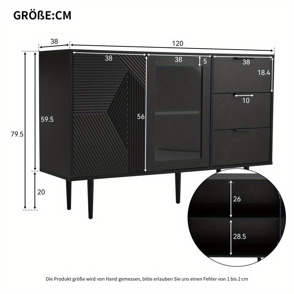 Kast – Opbergkast – Ladekast – Dressoir – Vloerkast – Modern Design – Duurzaam Spaanplaat & Hout – 2 Lades & Open Planken