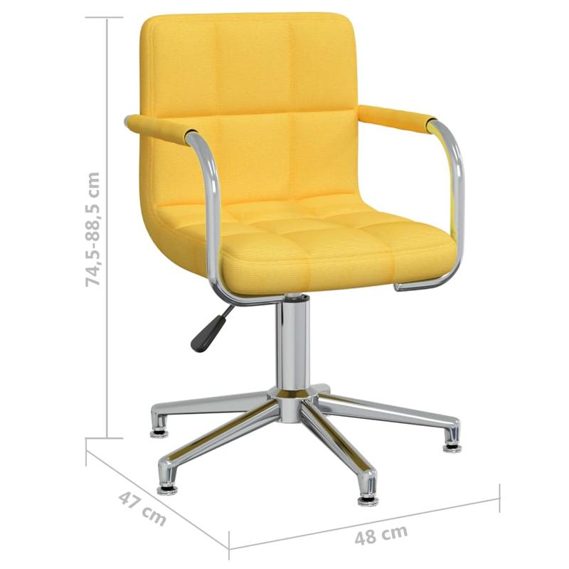 Rotatable Office Chair in Mustard Yellow Fabric – Swivel Office Chair/Executive Chair/Garden Chair/Dining Chair. This stylish design rotates 360 degrees for maximum flexibility and is easy to move with wheels. Practical and