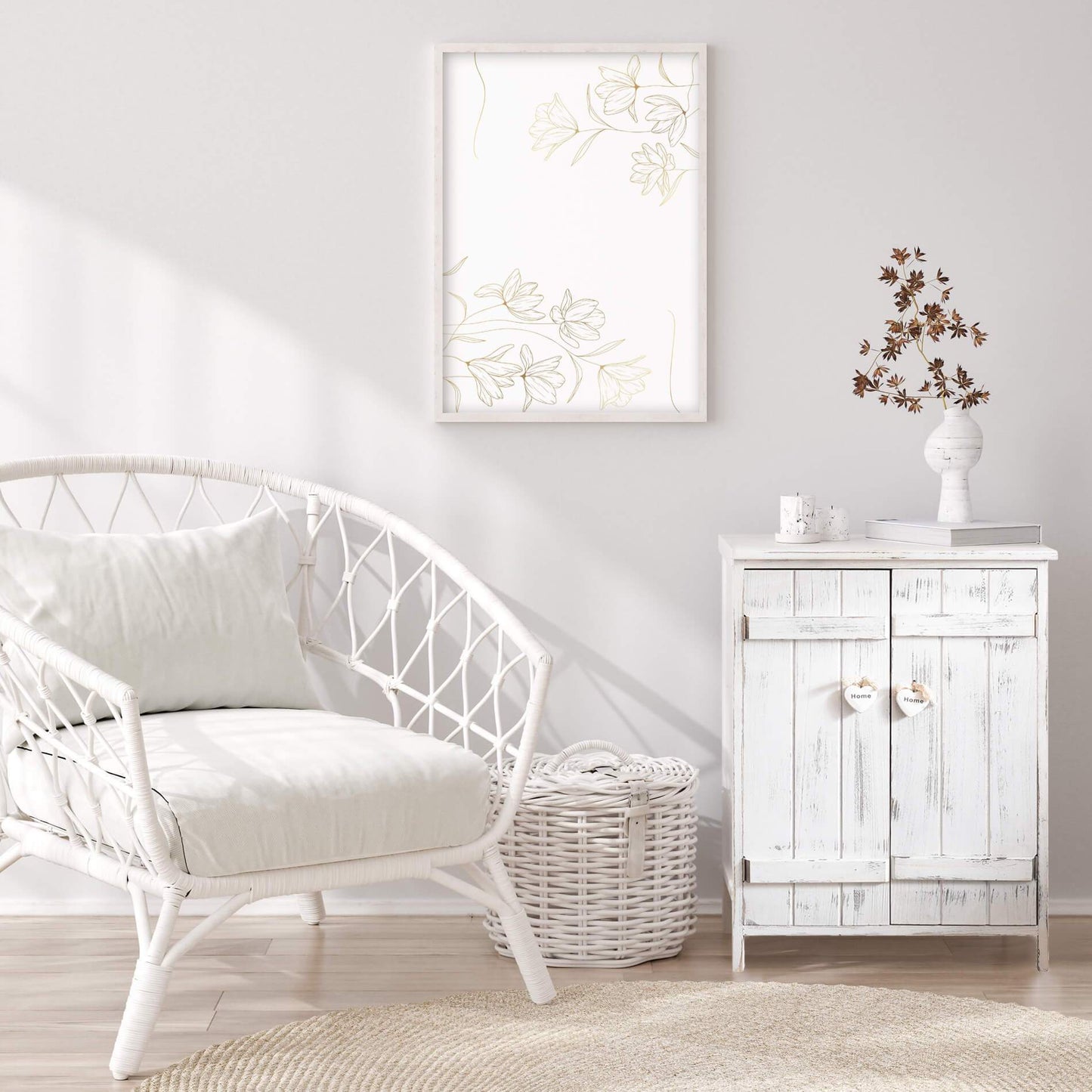 Nachtkastje – Opbergkastje – Kastje – Bijzettafel – Dressoir – Shabby Chic Wit – 2 Deuren – 3 Legplanken – 70x51x30 cm – Lichtgewicht Paulownia Hout