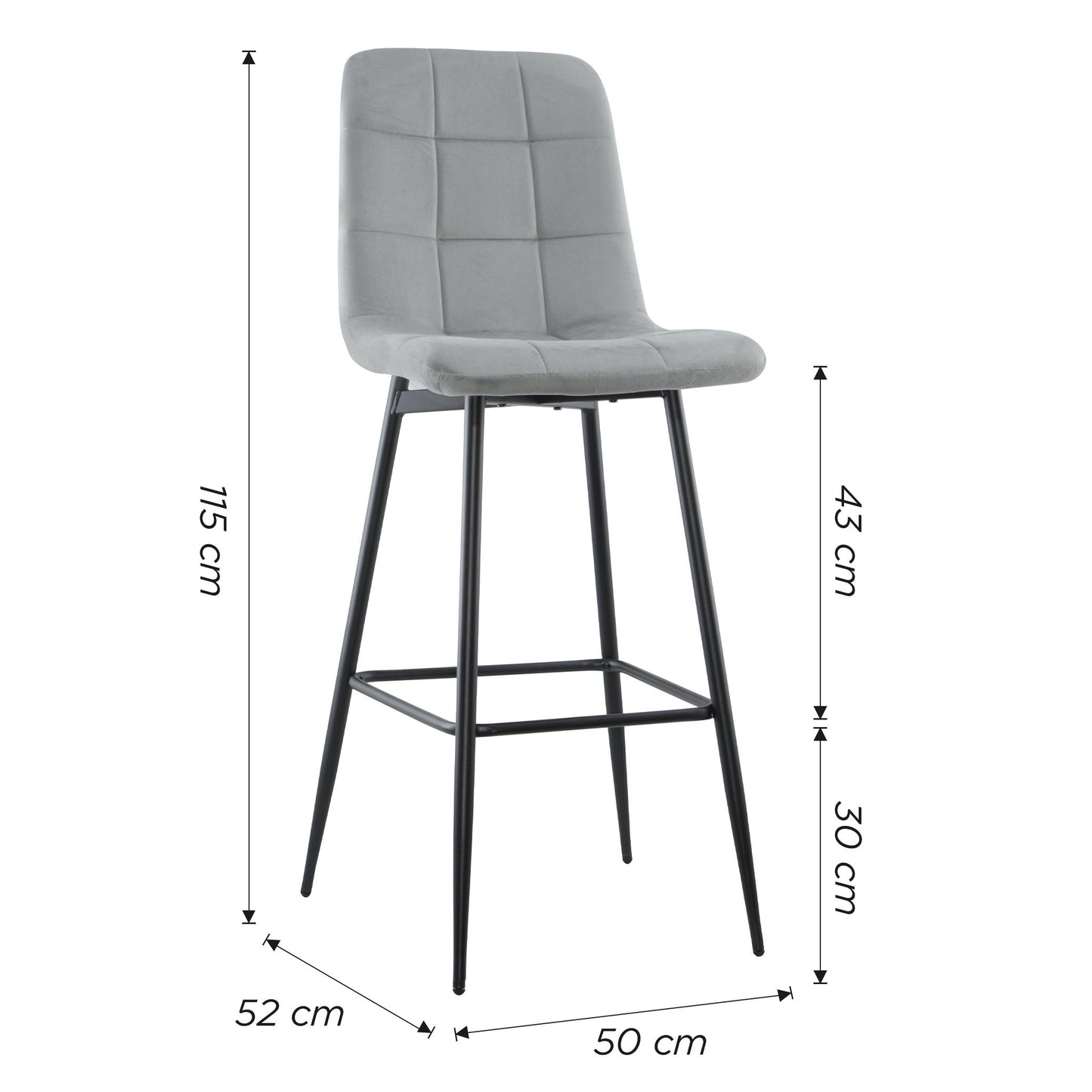 Velvet Fauteuils – Velours Stoelen – Relaxstoelen – Lounge Stoelen – Grijs Met Zwart Houten Frame – Inclusief Voetsteunen – Onderhoudsvriendelijk Hardhouten Frame