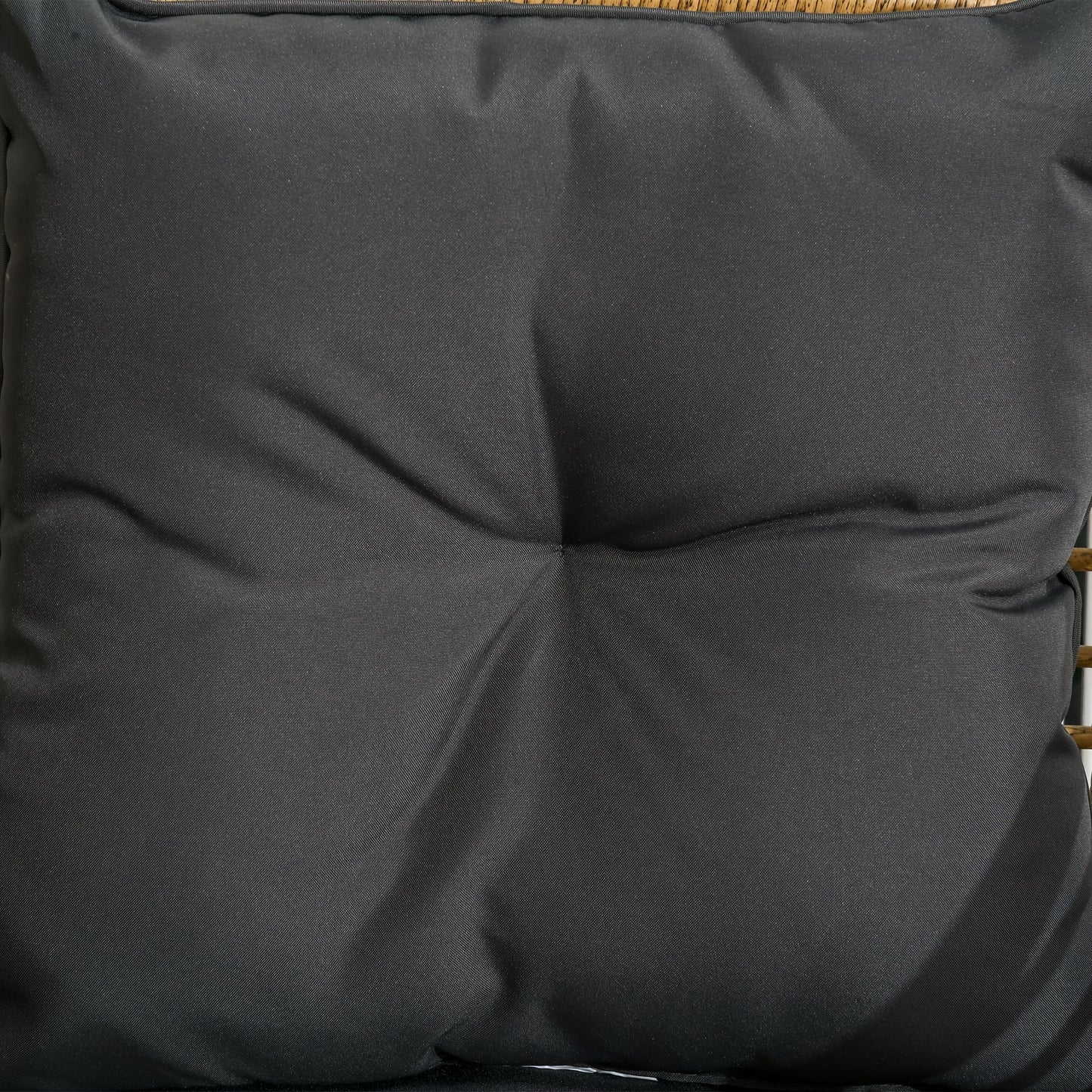 Loungeset – Rotan Loungeset – 3-delige Zithoek – Tuinset – Balkonset – Zandkleur Met Donkergrijze Kussens – Weerbestendig Metalen Frame – Comfortabele Zitkussens