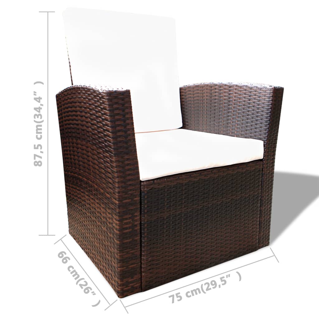 Loungeset – Tuinset – Zitgroep – Loungemeubels – Balkonmeubels – Weerbestendig Poly Rattan – Inclusief Comfortabele Kussens