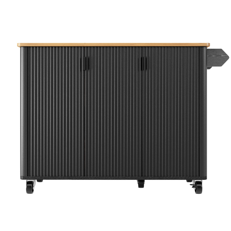 Keukentrolley – Serveerwagen – Keukenwagen – Opbergkast – Keukenrek – MDF & Metaal – Uitbreidbaar Werkblad 130x45x75-92 cm