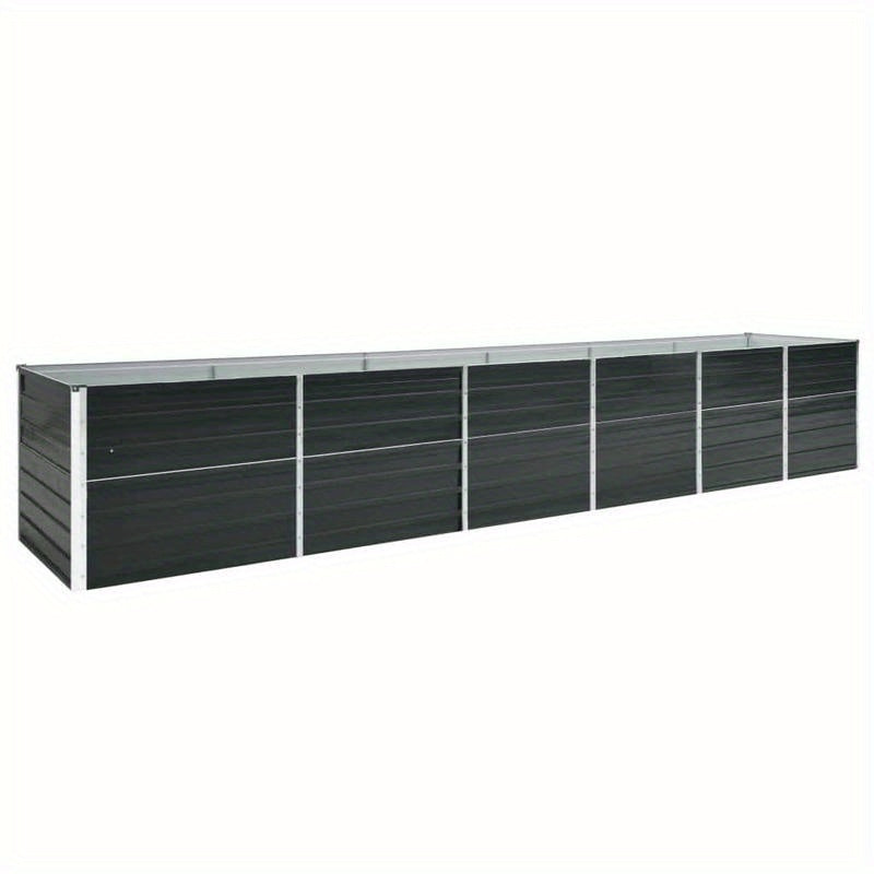 Plantenbak – Verhoogde Plantenbak – Bloembak – Kruidenbak – Moestuinbak – Antraciet – Gegalvaniseerd Staal – Groot Formaat 480x80x77 cm