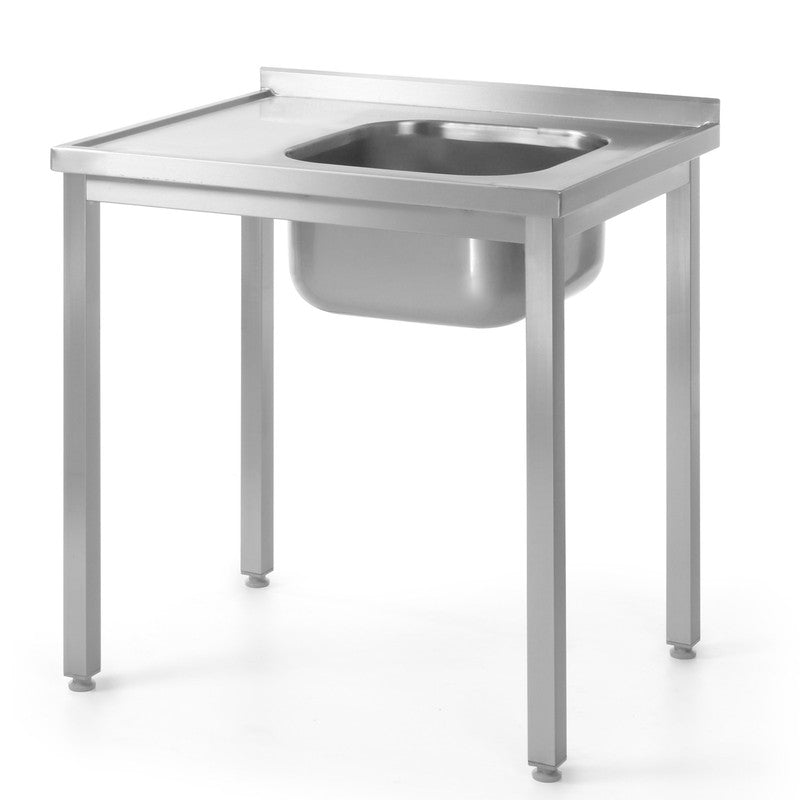 Werkbank – Werktafel – Keukentafel – Spoeltafel – Inklapbare tafel – RVS AISI 304 – Spoelbak rechts 40x40 cm