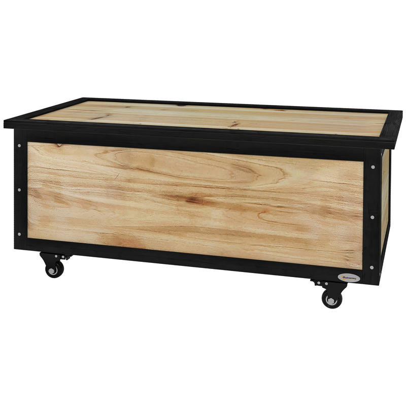Opbergbox Tuin – Tuinkist – Tuinbox – Buitenkist – Tuinopberger – 121 Liter – Stevige Wielen – Weerbestendig Hout – Metalen Scharnieren – 100x50x43 cm