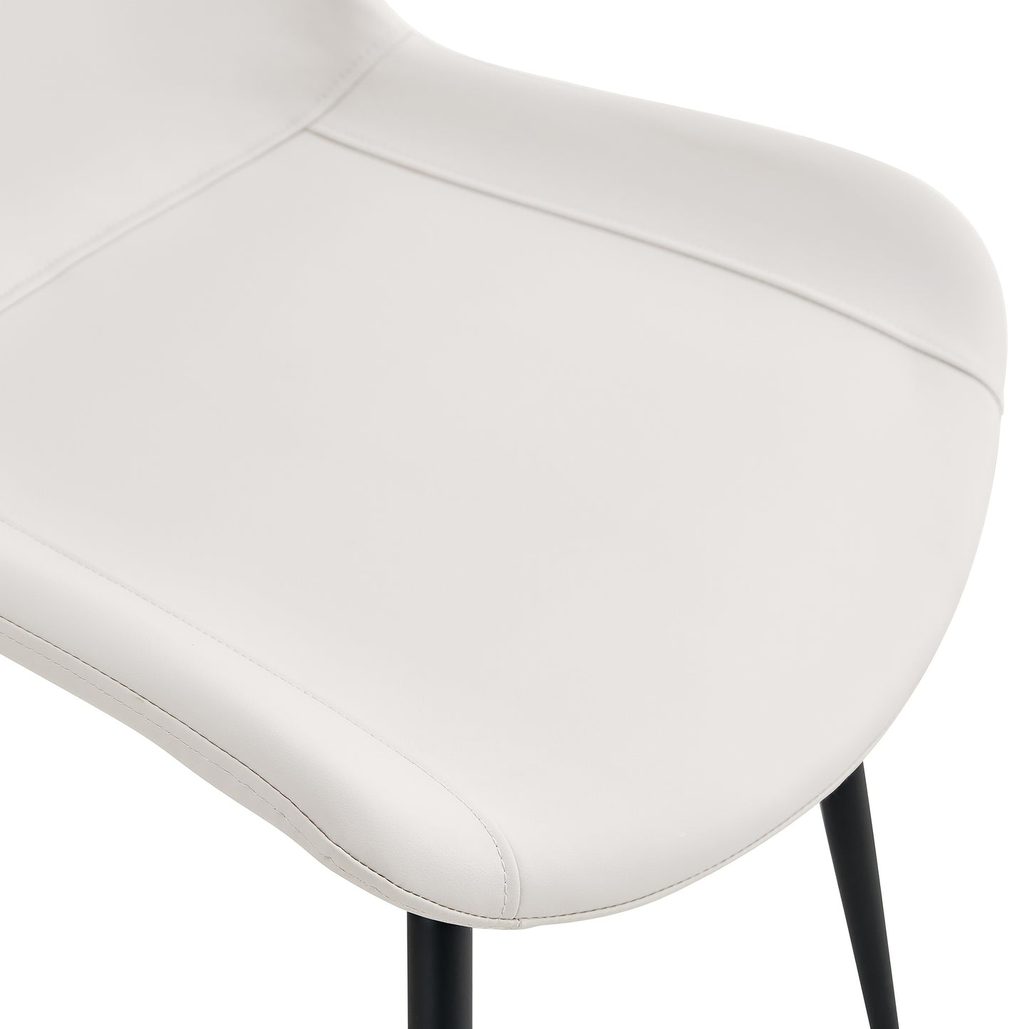 4pcs Nordic Style Fabric Dining Chairs | Metal Support Legs, Non-slip Design, Extended Seat Cushions, Breathable Fabric, Ergonomic Solid Back Style, Brown