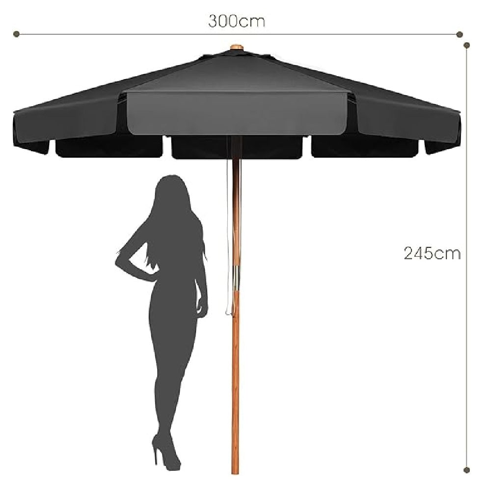 Terrasparasol – Parasol – Prieelparasol – Zonnescherm – Buitenshade – 300 cm Groot – Verstelbare Hoogte en Kanteling