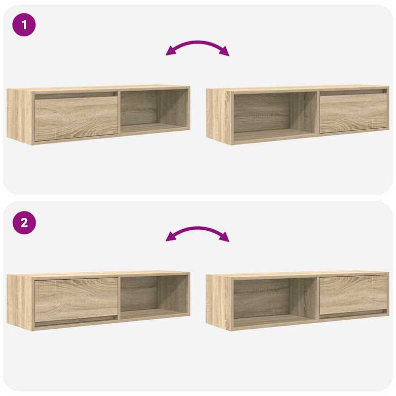 TV cabinets 2pcs. Sonoma oak 100x31x25.5cm wood material, Tv Storage, Minimalist Design, Modern Tv Stand, Particle Board, Quality Craftsmanship, Multipurpose Cabinet, Compact Furniture, Small Space Living, Entertainment Setup