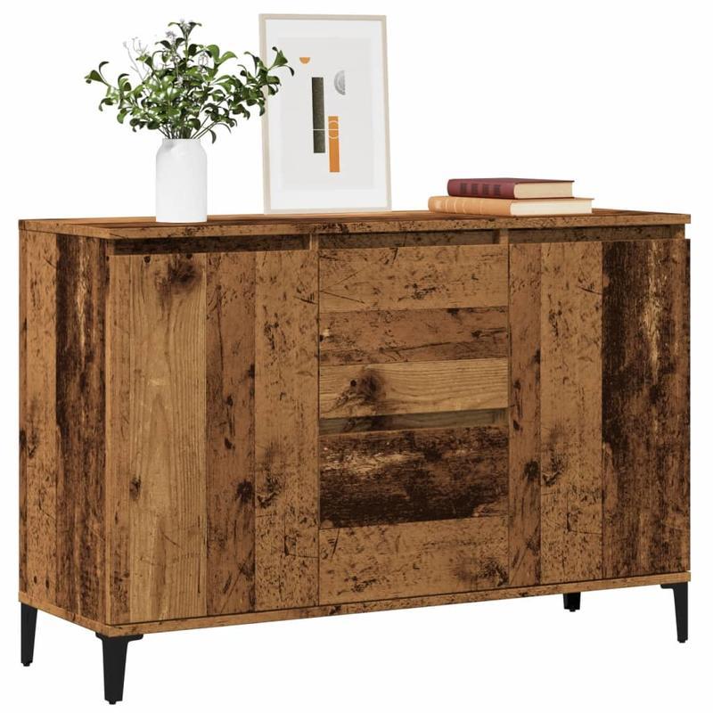 Dressoir – Sideboard – Opbergkast – Buffettafel – Commode – Gerecycled Houtlook – Hardhout – 102x35x70 cm – Stijlvol & Duurzaam