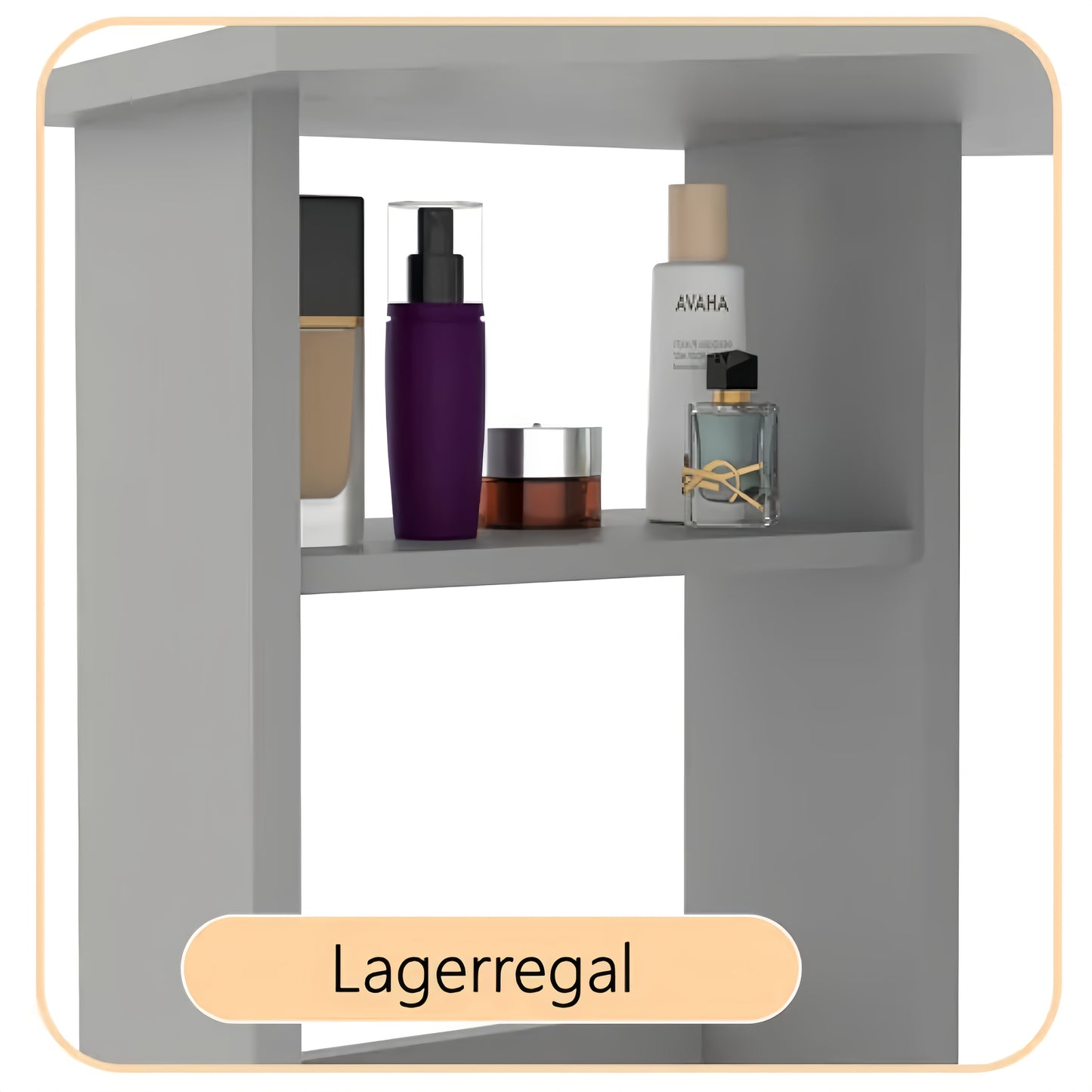 Hoekkosmetische Tafel – Hoekmake-uptafel – Make-uptafel – Kaptafel – Schminktisch – 3 Spiegels – 5 Laden – Ruimtebesparend – Moderne Grijze Styling