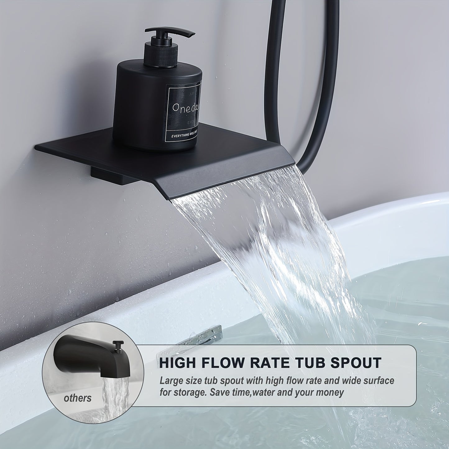 Concealed shower set with shower head for bathtub and shower system