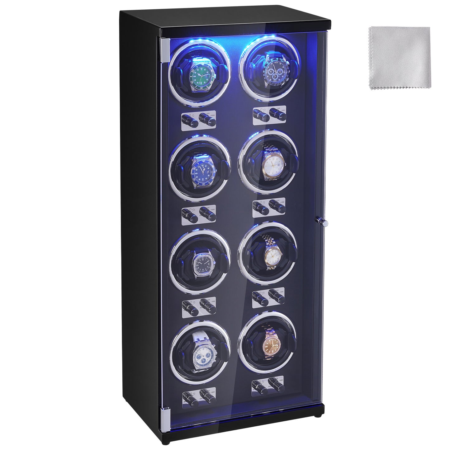 Watchwinder – Horloge Opwinder – Horloge Winder – Automatische Horloge Opwinder – Horlogebox – 8 Horloges – Stille Japanse Mabuchi Motoren – 5 Draairichtingen
