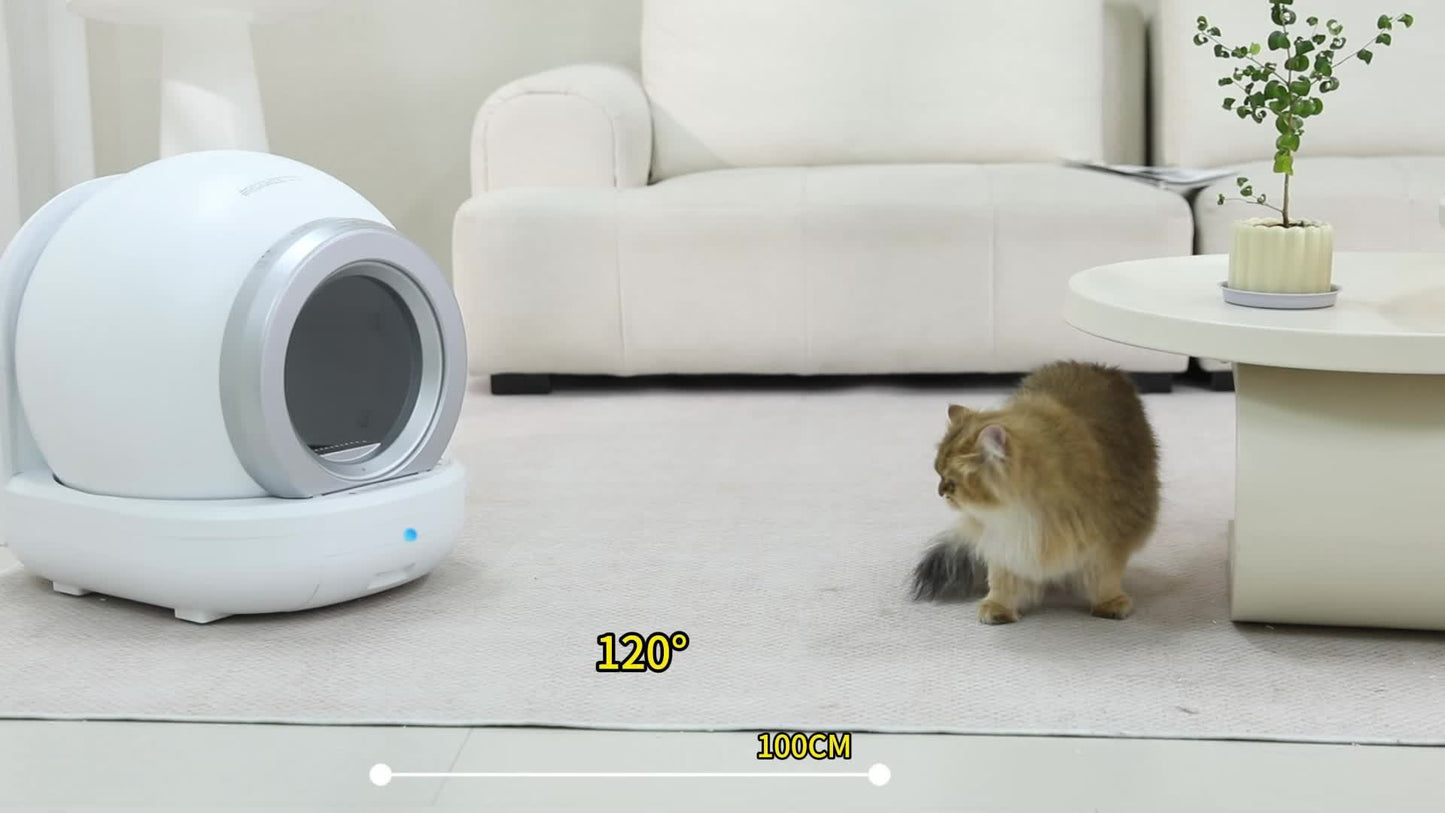 Zelfreinigende Kattenbak – Automatische Kattenbak – Elektrische Kattenbak – Kattenbak Met App – Grote Kattenbak – 65L Capaciteit – Infraroodsensor & Laag Instap 8cm