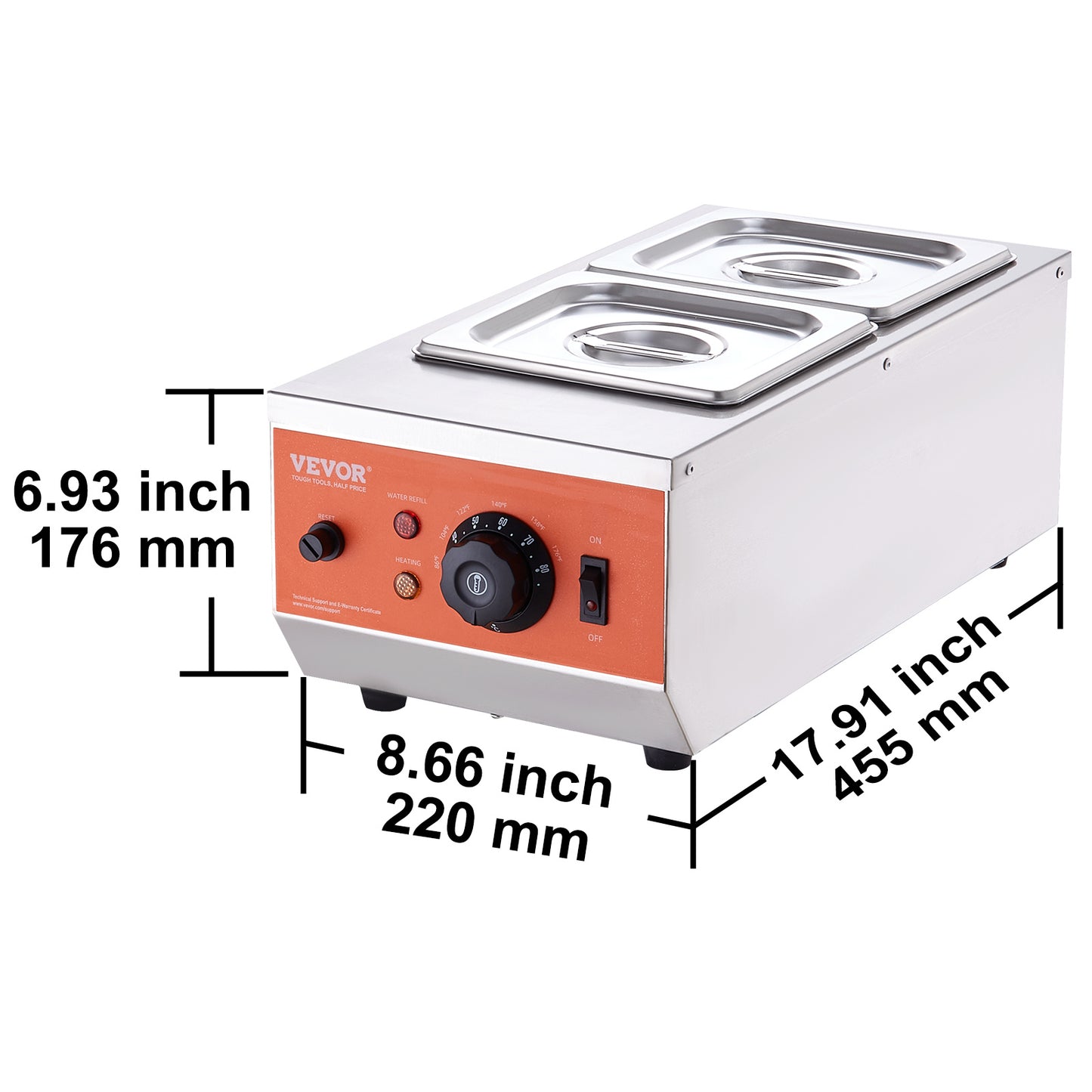 Chocolade smeltketel – Chocolade smelter – Chocolade smeltpan – Chocolade temper apparaat – Chocolade smeltmachine – 2 aparte verwarmingscilinders – 800W roestvrij staal