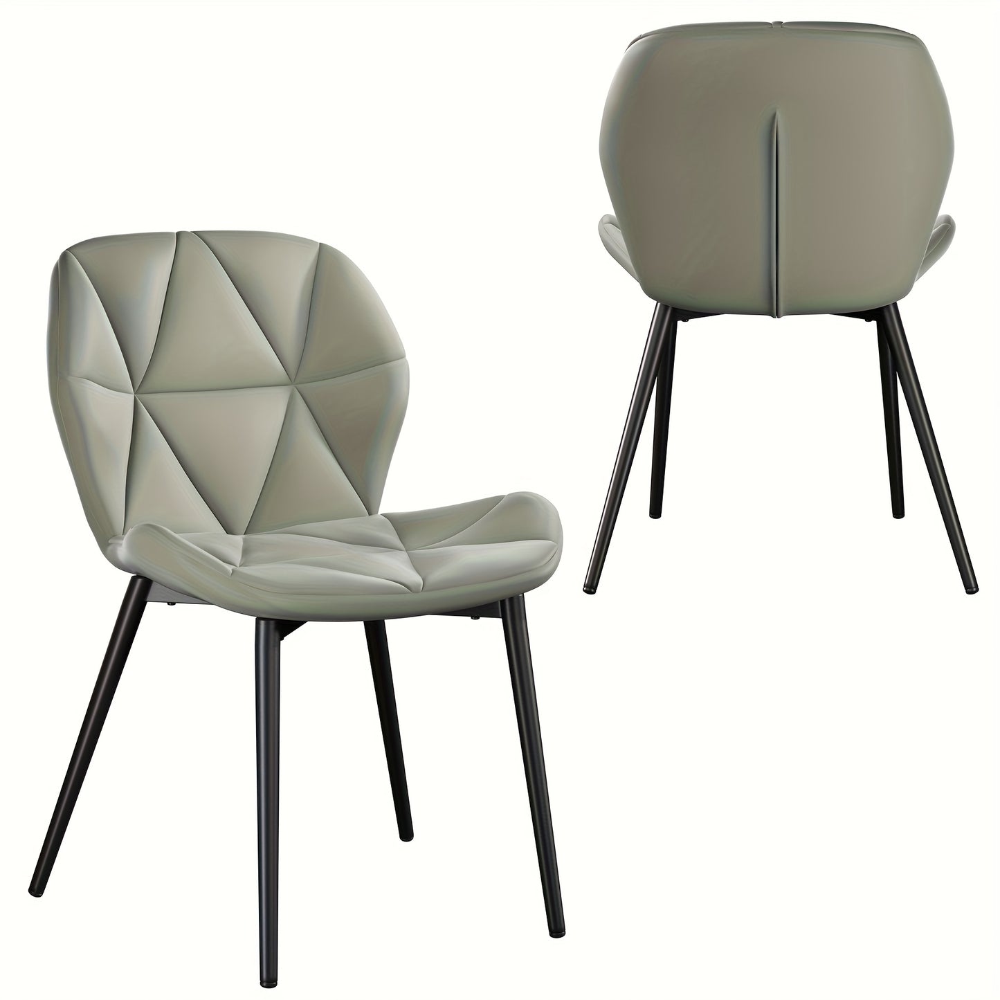 Eetkamerstoelen – Stoelen – Kuipstoelen – Barkrukken – Designstoelen – Set van 2 Mid-Century – Boucle Bekleding – Metalen Frame