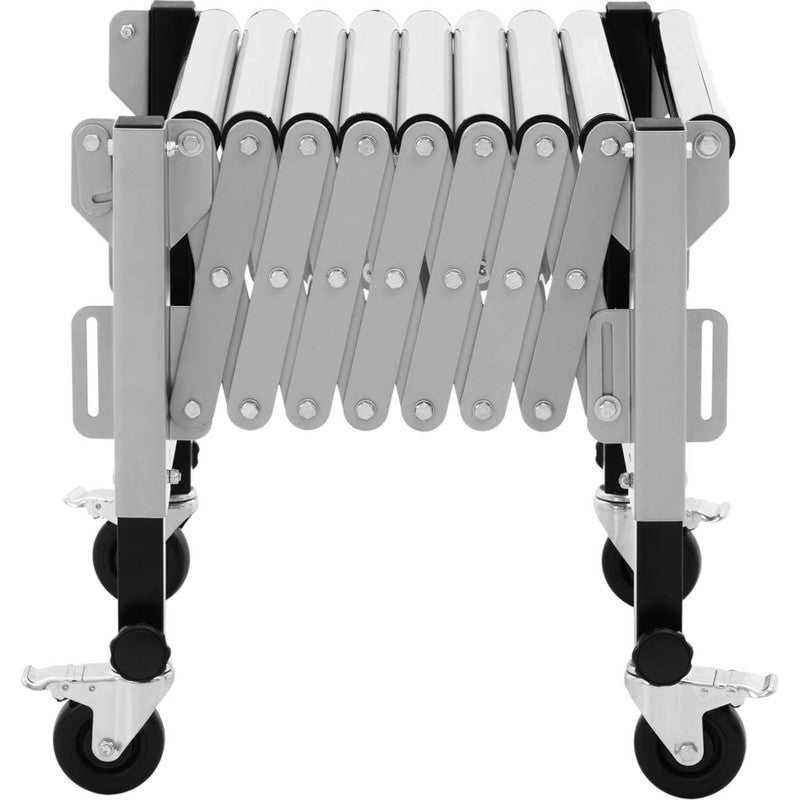 Roltafel – Rollentafel – Transporttafel – Werktafel – Verstelbare Tafel – Inklapbaar – 9 Stalen Rollen – Draagkracht 130 kg – 145x59x96 cm