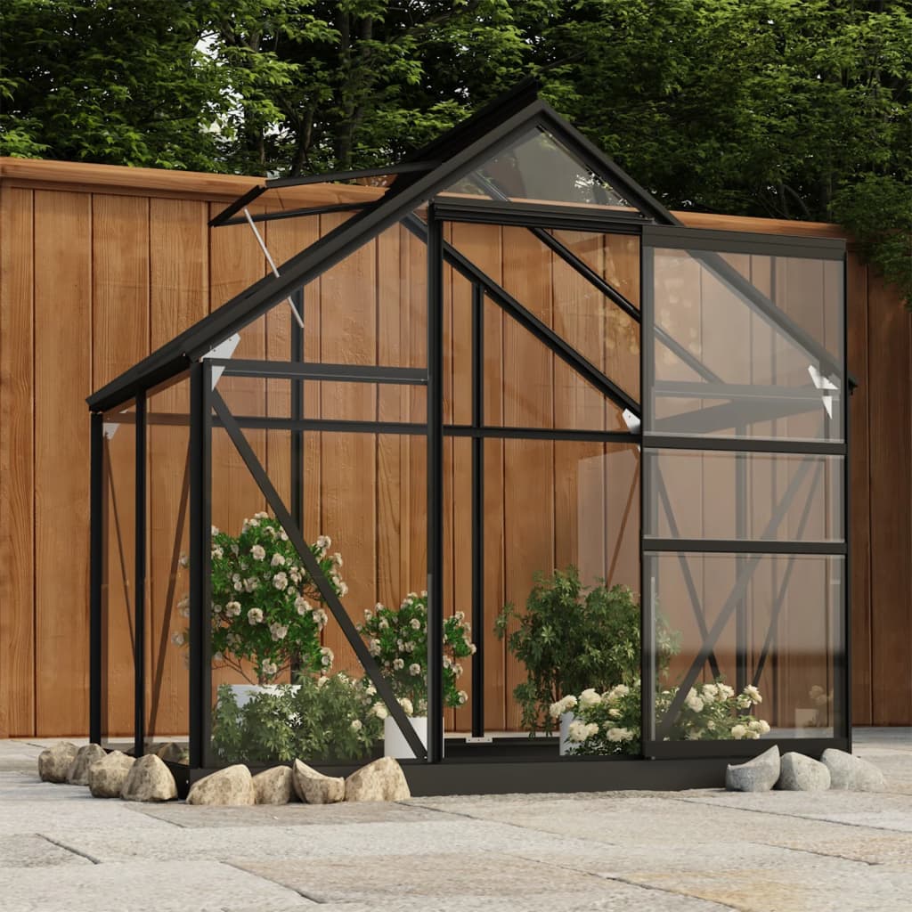 Kweekkas – Tuinkas – Broeikas – Serre – Kas – Aluminium & Stalen Frame – UV-bestendig Thermisch Glas – 155x103x191 cm
