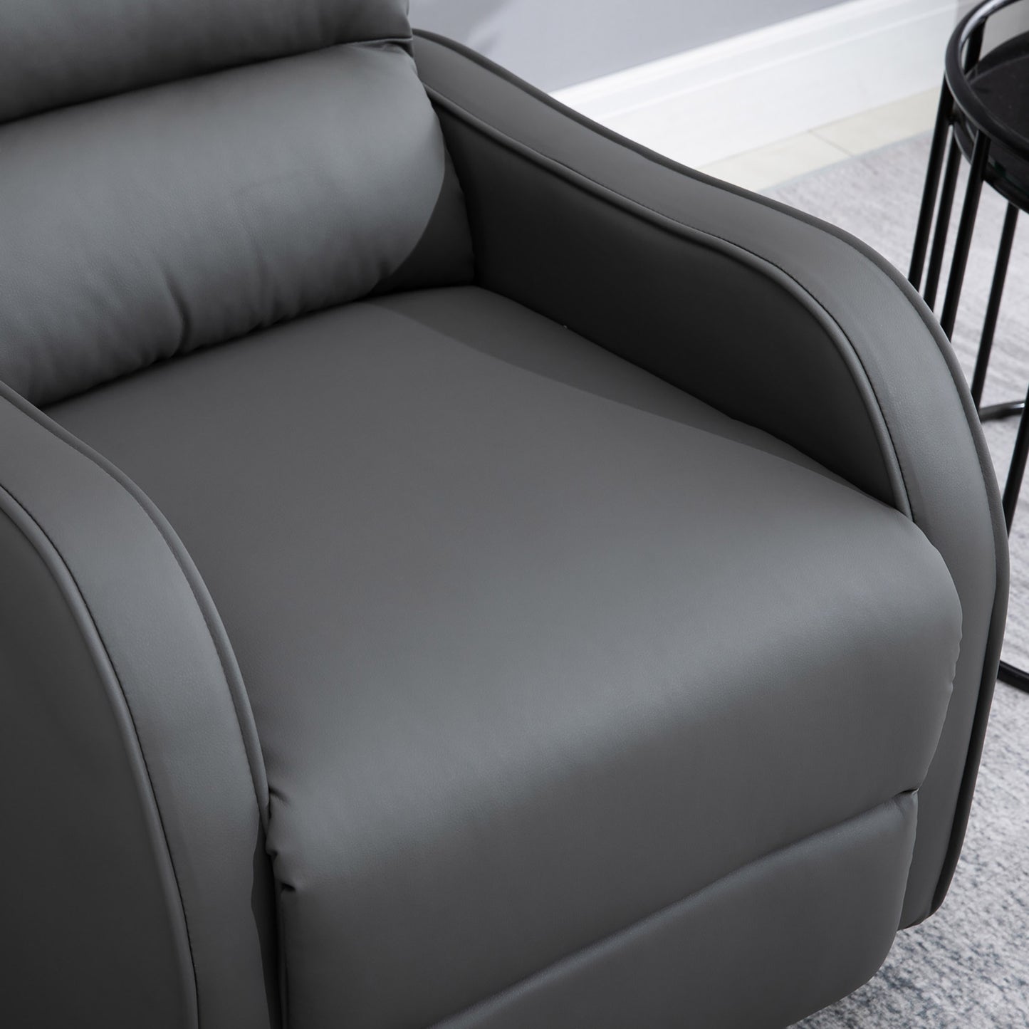 Relaxfauteuil – Recliner – Fauteuil – Tv-stoel – Leunstoel – Donkergrijs – Verstelbare Rugleuning 160° – Kunstleer Bekleding