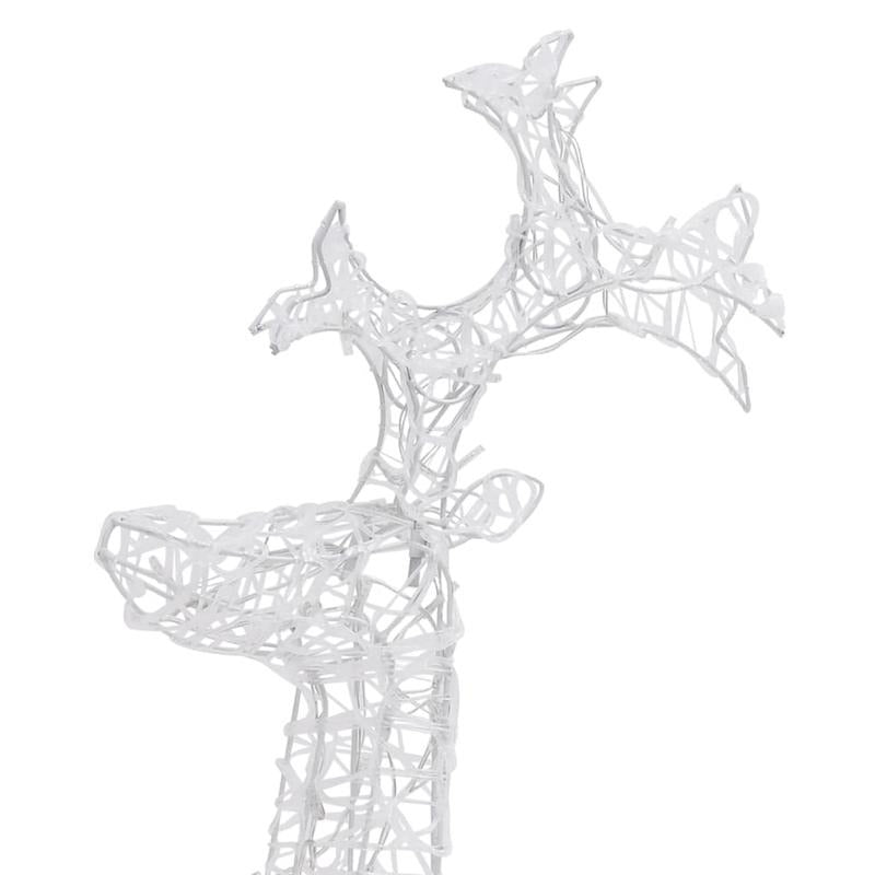 kerstbeeld – kerstdecoratie – kerstfiguur – kerstornament – kerstsfeer – buitenrendier warm wit licht – weerbestendig acryl metaal 100 cm groot