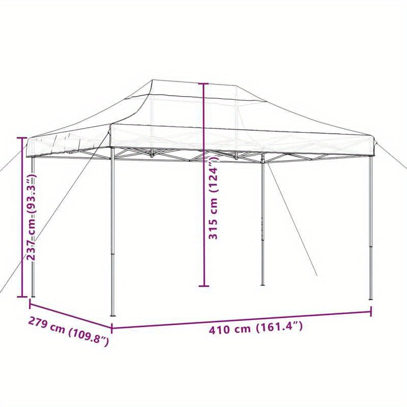 Collapsible Pop-Up Party Tent 410X279X315 Cm Black