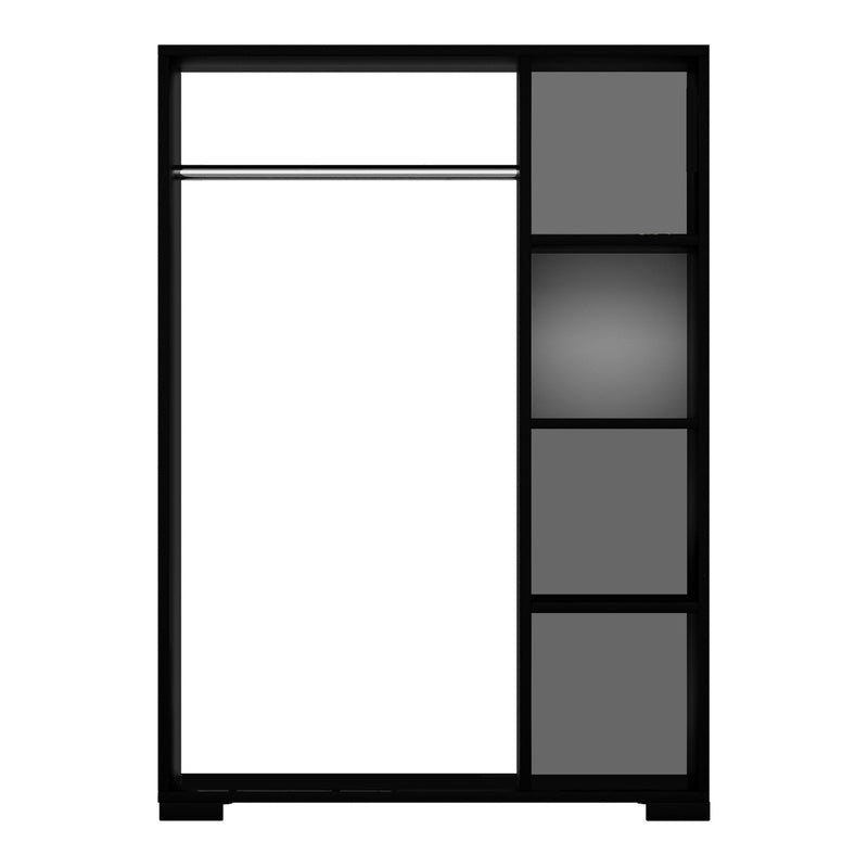 Kledingkast – Garderobekast – Kleerkast – Opbergkast – Dichte Kast – Antraciet – Compact 126x90x30 cm – Stevig Spaanplaat met Kledingstang