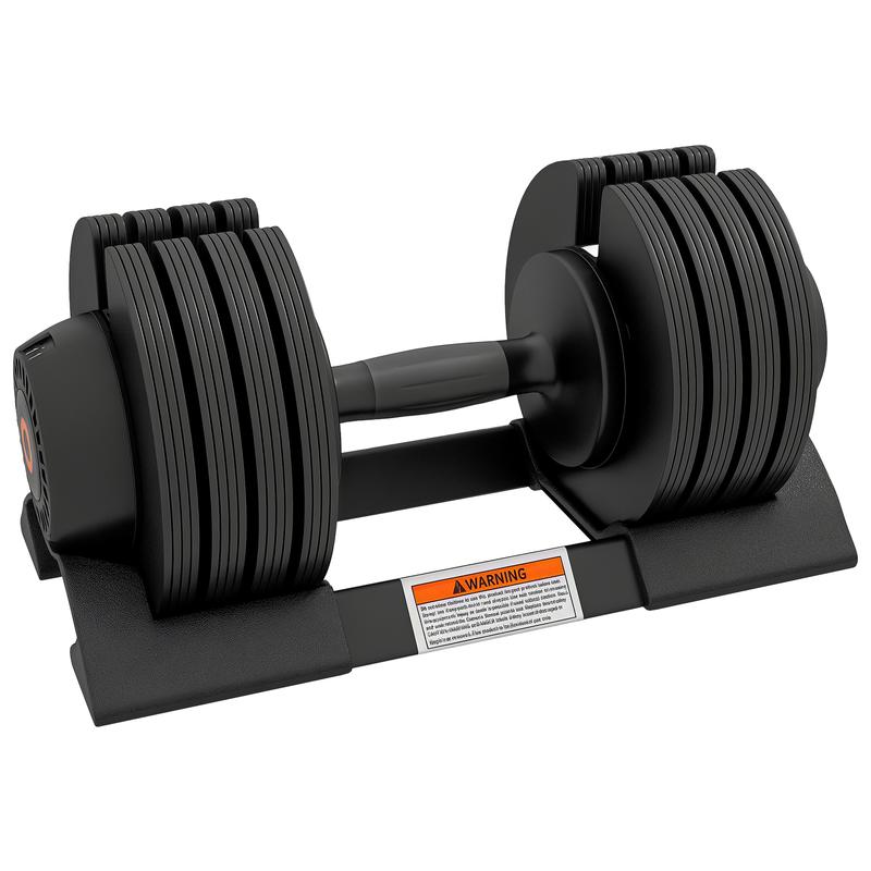 SPORTNOW Adjustable Single Dumbbell, 6/ 11/ 16/ 20kg Dumbbell with Storage Compartment, with Non-Slip Handles, Black, Strength Training, Workout Gear, Spacesaving Design, Sleek Dumbbell, Sturdy Handles, Exercise Dumbbell, Por