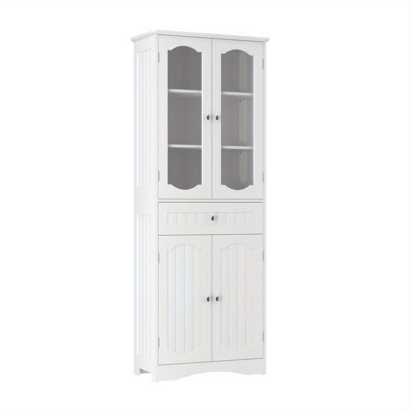Badkamerkast – Badkamermeubel – Kolomkast – Opbergkast – Medicijnkast – Vrijstaand – MDF Met Geharde Glasdeuren – 160x60x30 cm
