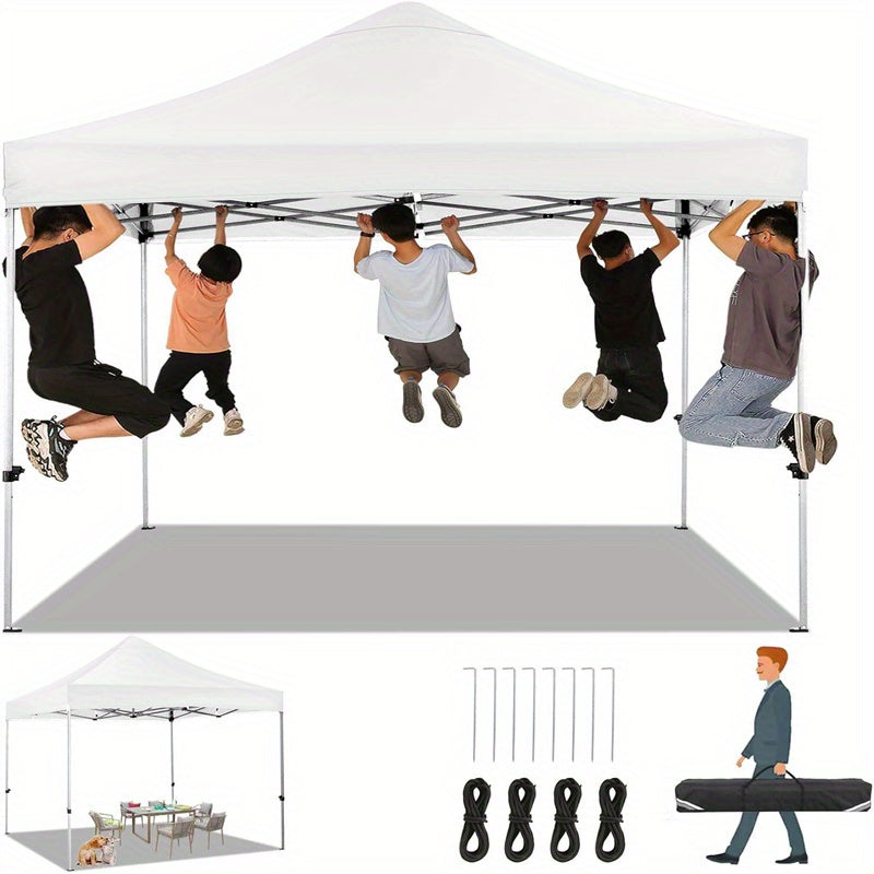 Picknicktent – Partytent – Paviljoen – Vouwtent – Schaduwtent – Voor 6 Personen – Licht Aluminium Frame – Wit Oxford Doek