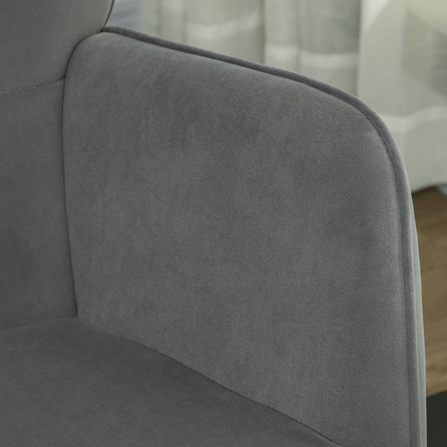 Vintage Schommelstoel – Schommelstoel – Relaxstoel – Fauteuil – Wiegstoel – Donkergrijs – Beukenhout & Staal – Dikke Bekleding