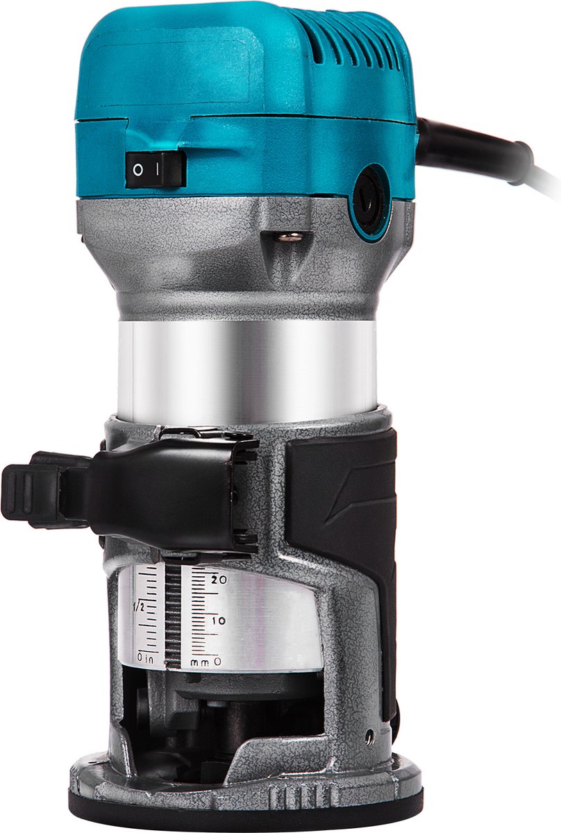 Compacte Router -Variabele Snelheid - Met 2 Bases - Duurzaamheid - Groot Snelheidsbereik - Vaste Basis - Zilver