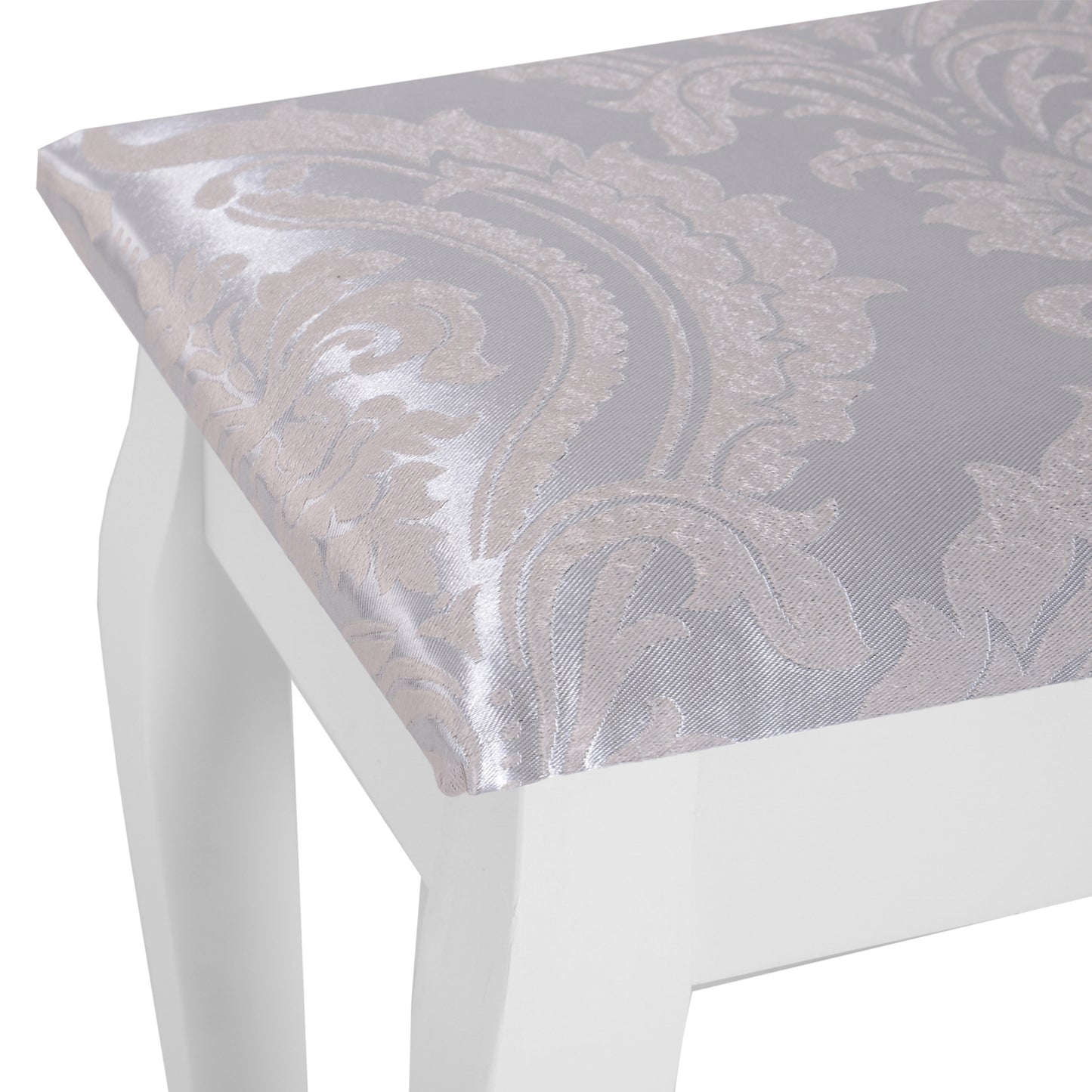 Kaptafel – Make-uptafel – Sieradentafel – Make-upmeubel – Kaptafelset Wit – 5 Ruime Laden – Massief Dennenhouten Poten