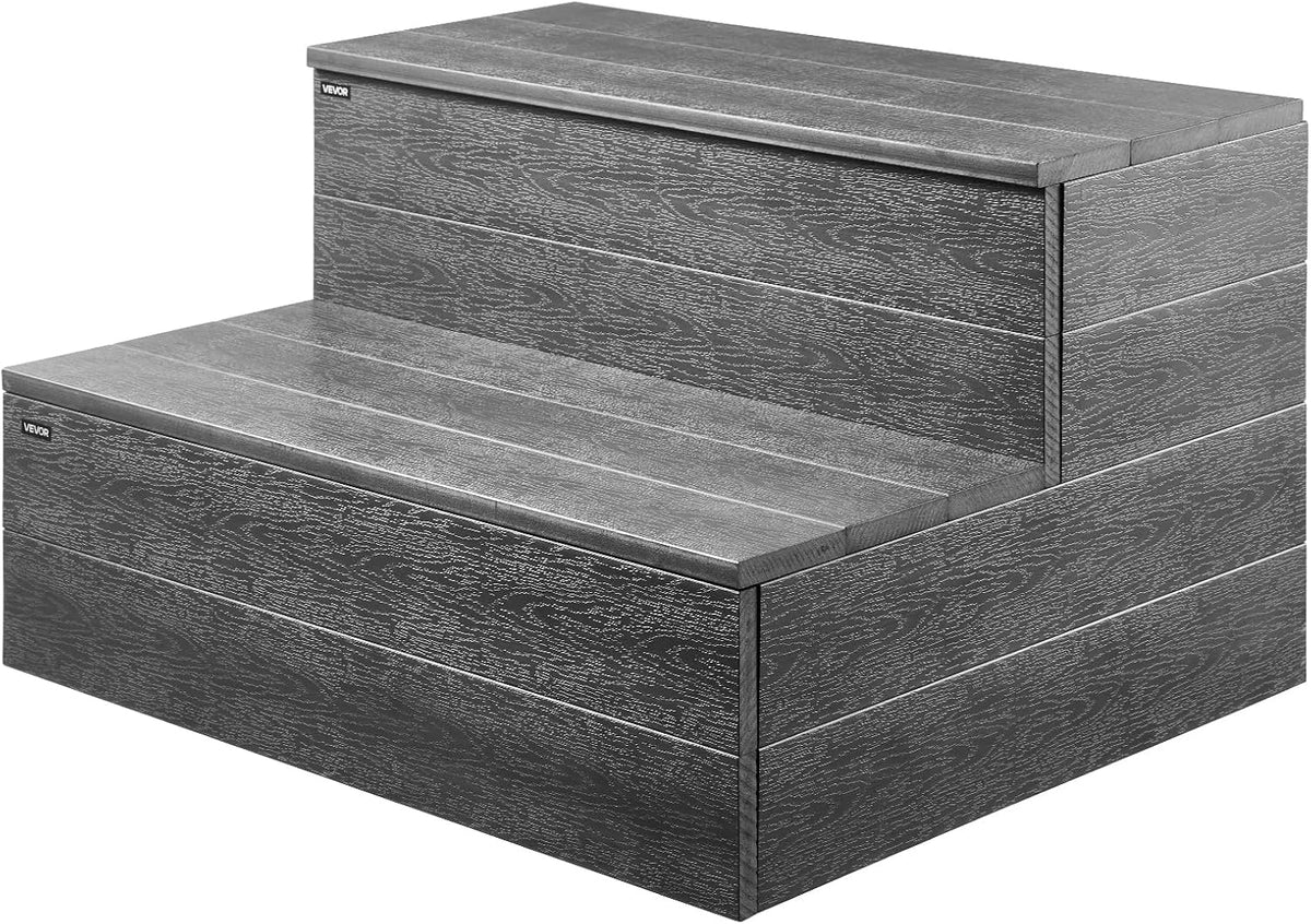 VEVOR Hot Tub Step, 2-traps Spa Outdoor Trap, Heavy Duty 635 mm brede HEUPEN Bovengronds Opblaasbare Zwembadladder met 600 Lbs Gewichtscapaciteit, Multifunctioneel voor veranda, terras, terras, terras