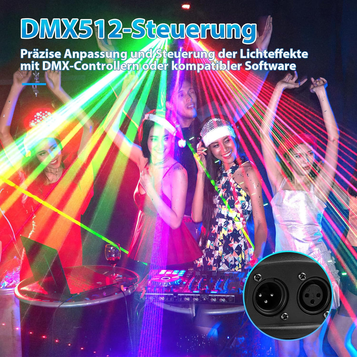 Disco Light Party Light, T100 Moving Head, LED RGB Light DJ Projector Music Controlled DJ Disco Lights, DMX Effect Spotlight, For KTV Family Reunion Wedding Birthday Halloween - QUORE