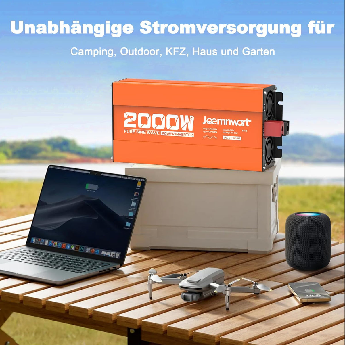 Omvormer met zuivere sinusgolf, 2000 W12 V