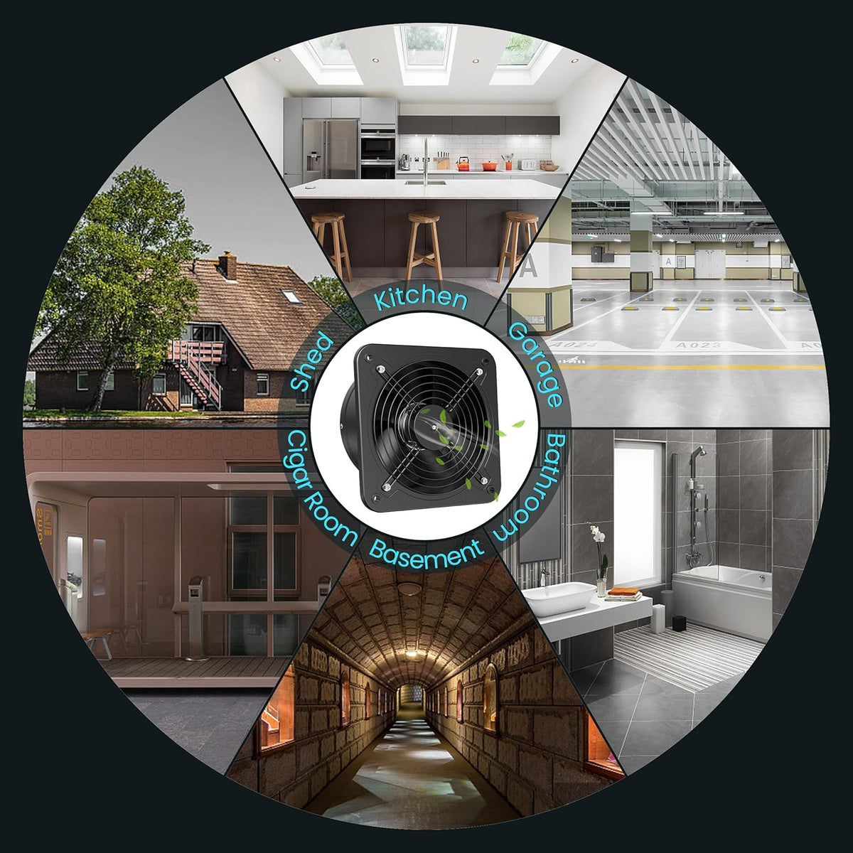 HG Power Afzuigventilator, 250 mm, 1680 m³/uur, badkamer, stil, met terugslagklep, snelheidsregelaar, stopcontact, 74,5 W, industriële ventilatie voor keuken, garage, kelder, kantoor, zwart