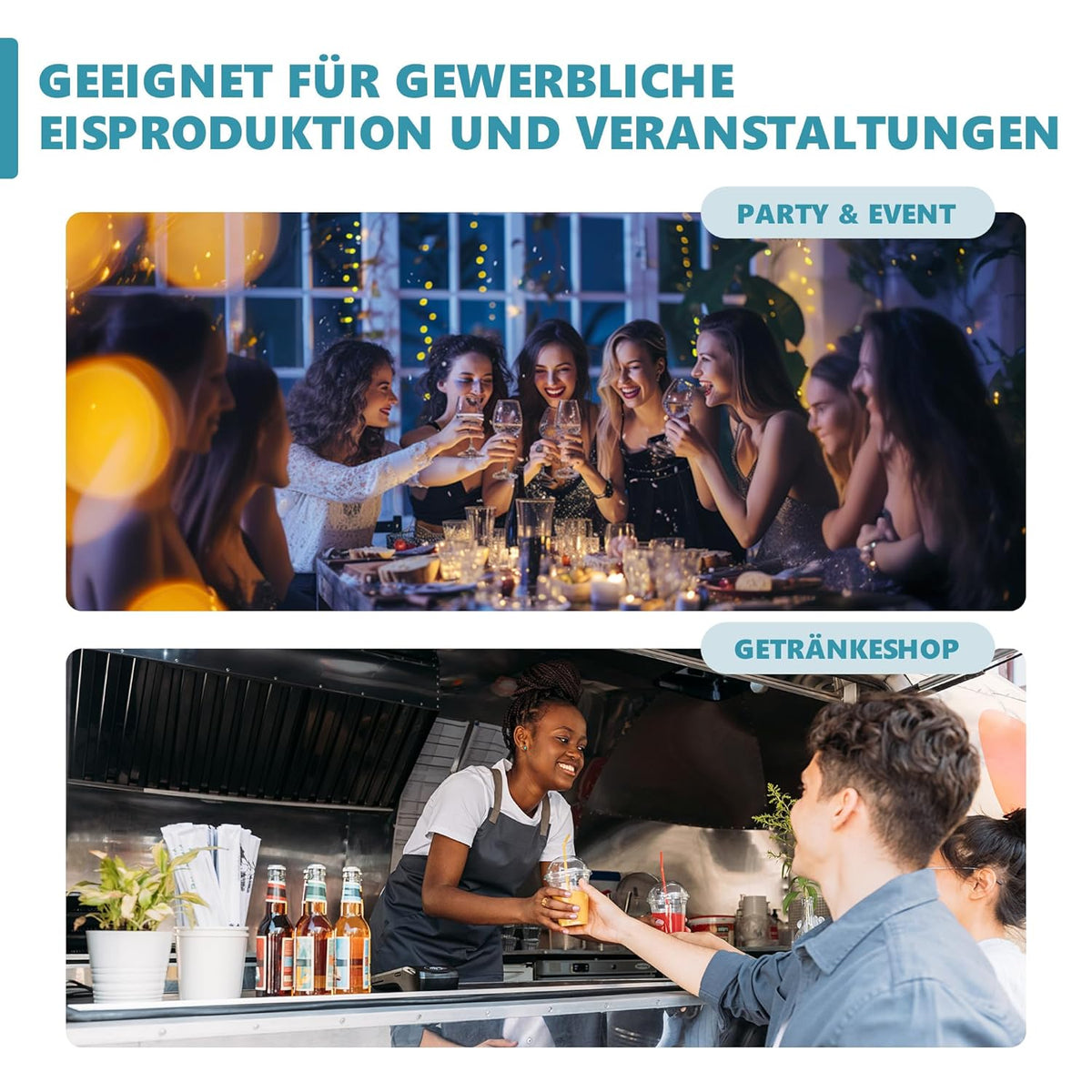 EUHOMY Commerciële ijsblokjesmachine, 45 kg/24 uur, roestvrij staal, ondertafel-ijsmachine met 15 kg ijsopslagcapaciteit, vrijstaande ijsmachine met timer, ideaal voor bars, drankwinkels en grote