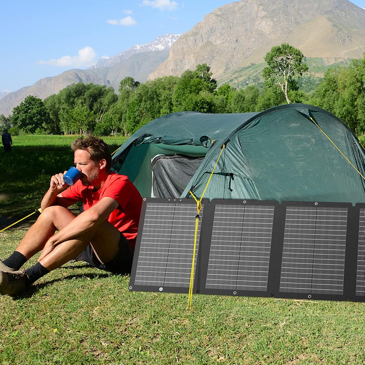 SinKeu 120 W opvouwbaar zonnepaneel, draagbare zonne-oplader met draagtas, waterdicht met 19,8 V 6 A MC4/Anderson/XT60/DC-uitgangen, ideaal voor powerstations, generatoren, camping, campers