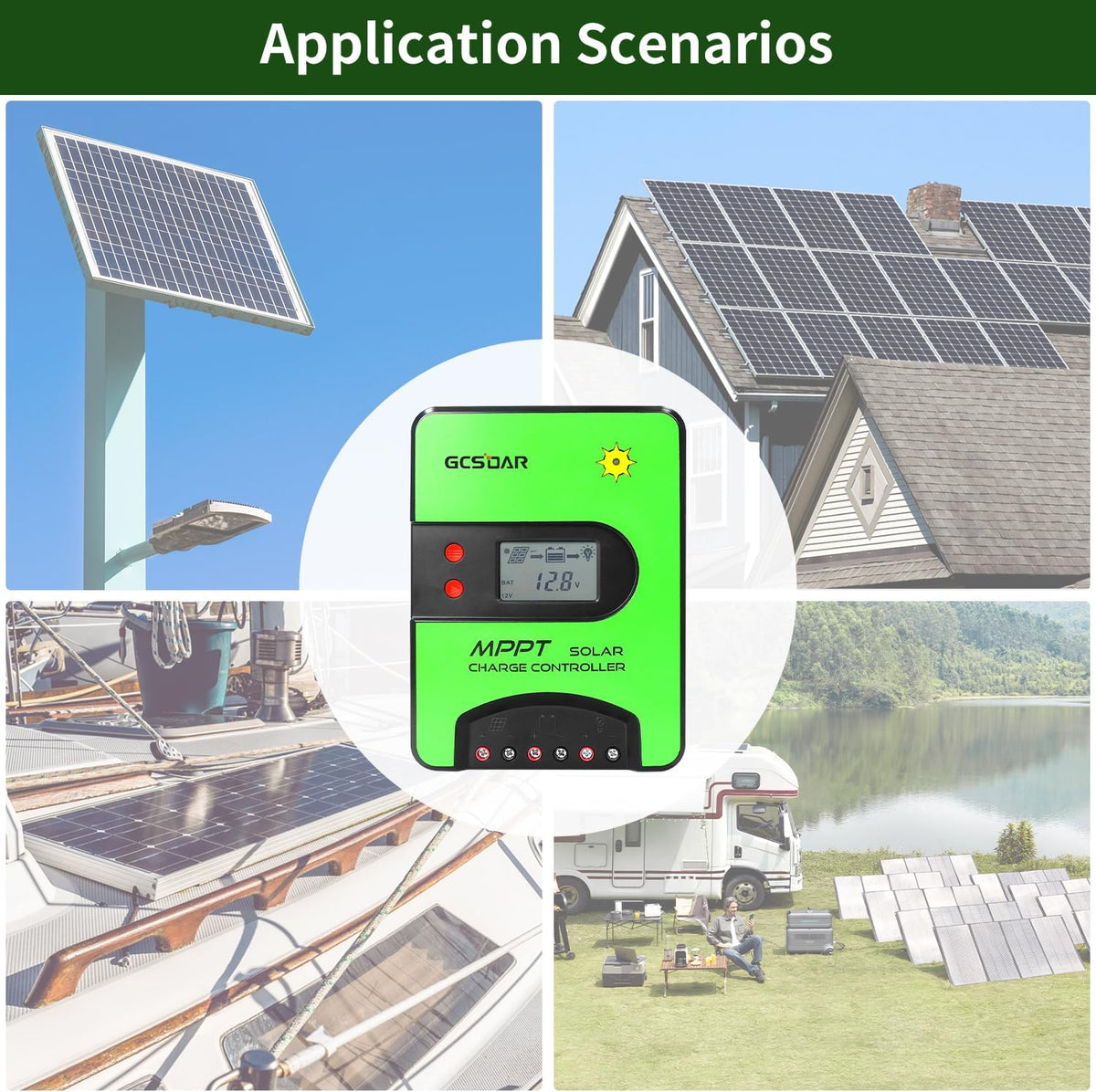 30A MPPT Solar Charge Controller 12V/24V Automatische Maximale PV 100V Laadregelaar Ingebouwde Wifi Adapter met LCD-scherm voor Gel-verzegelde Onderdompeling AGM en Li-Ion Batterijen (WIFI)