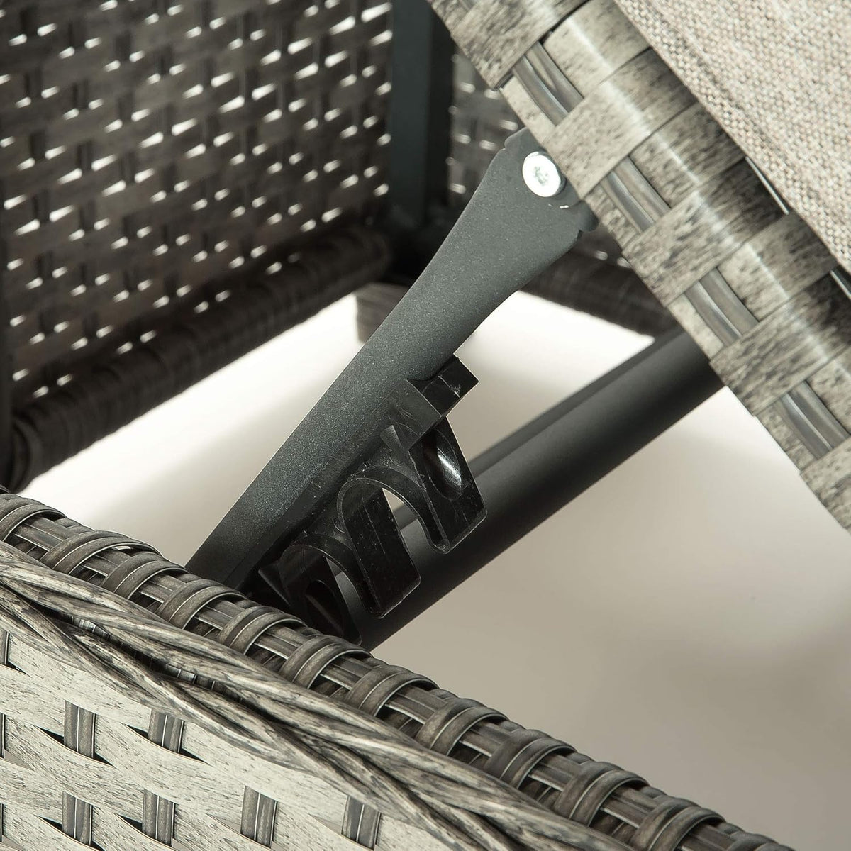 Portofino Outdoor Grey Adjustable Rattan Garden Sun Lounger - QUORE