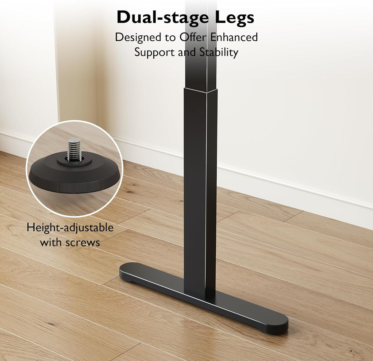 BONTEC Height Adjustable Electric Desk Height Adjustable Stable Standing Desk - QUORE
