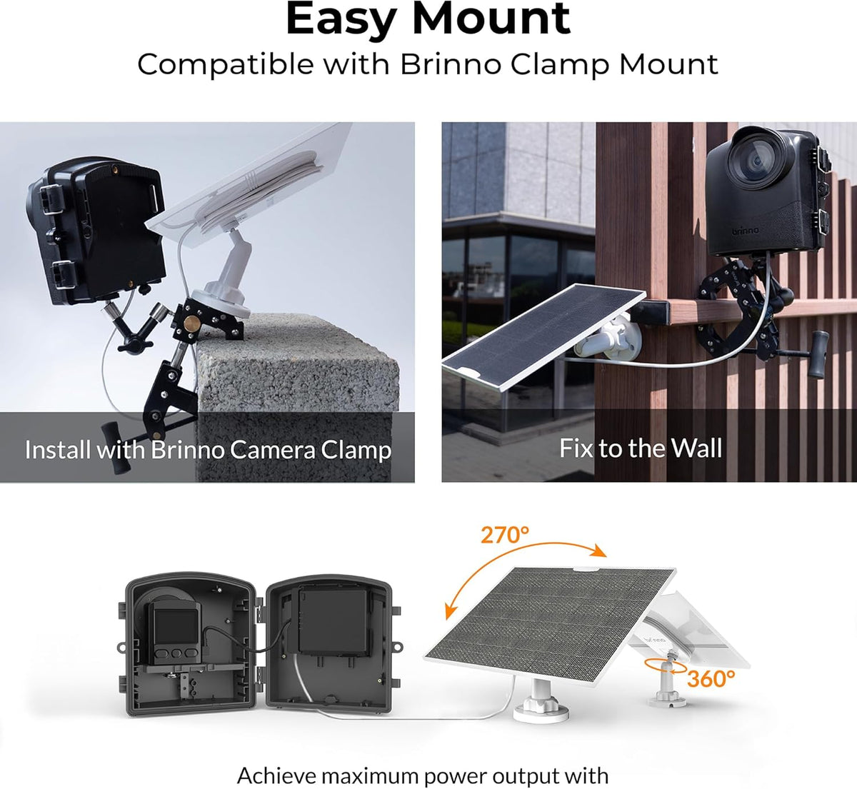 Brinno - ASP1000-P Solar Power Kit - Time-lapse camera - Solar panel for Brinno camera </font></font>