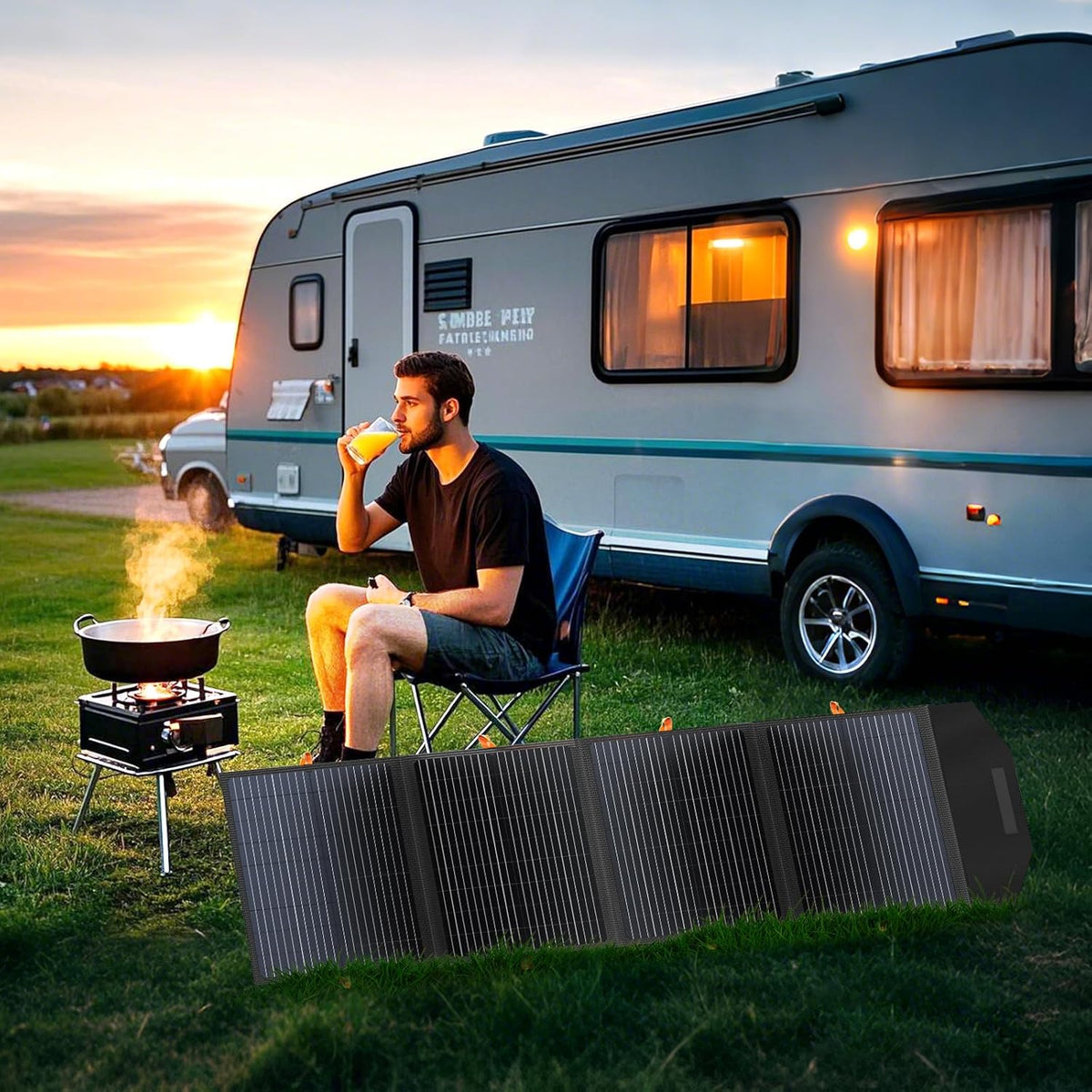 FlexSolar 120W Opvouwbare Zonnepanelen Opladers 20v-28v DC Output IP67 Waterdichte Stroomuitval Noodsituaties Draagbare Panelen Camping Home RV voor Zonne-energiecentrale Generatoren Batterijpakketten