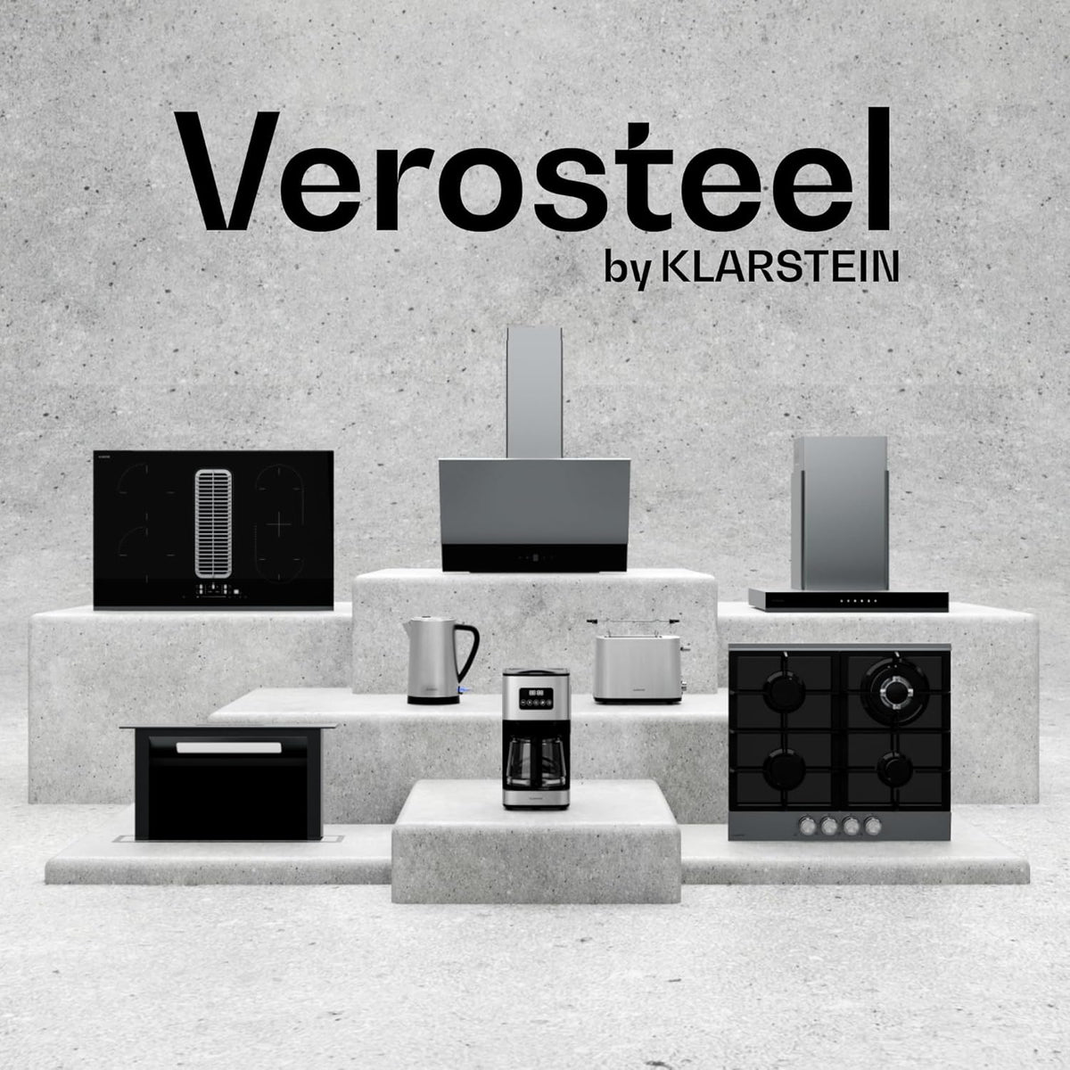 Klarstein Verosteel Glaskeramische kookplaat - 60 cm, 4 zones, touch-slider, 6600 W, ovale en dubbele kookzones, timer, kinderbeveiliging, restwarmte-indicator, inbouw elektrische kookplaat