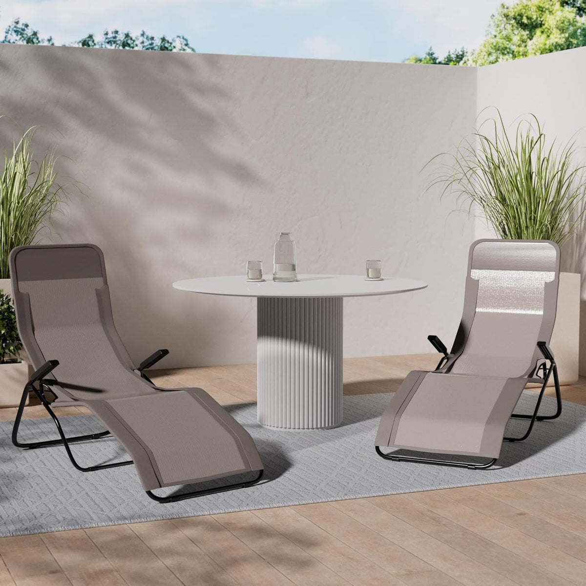 Siena Garden Kantelstoel Anco antraciet/taupe